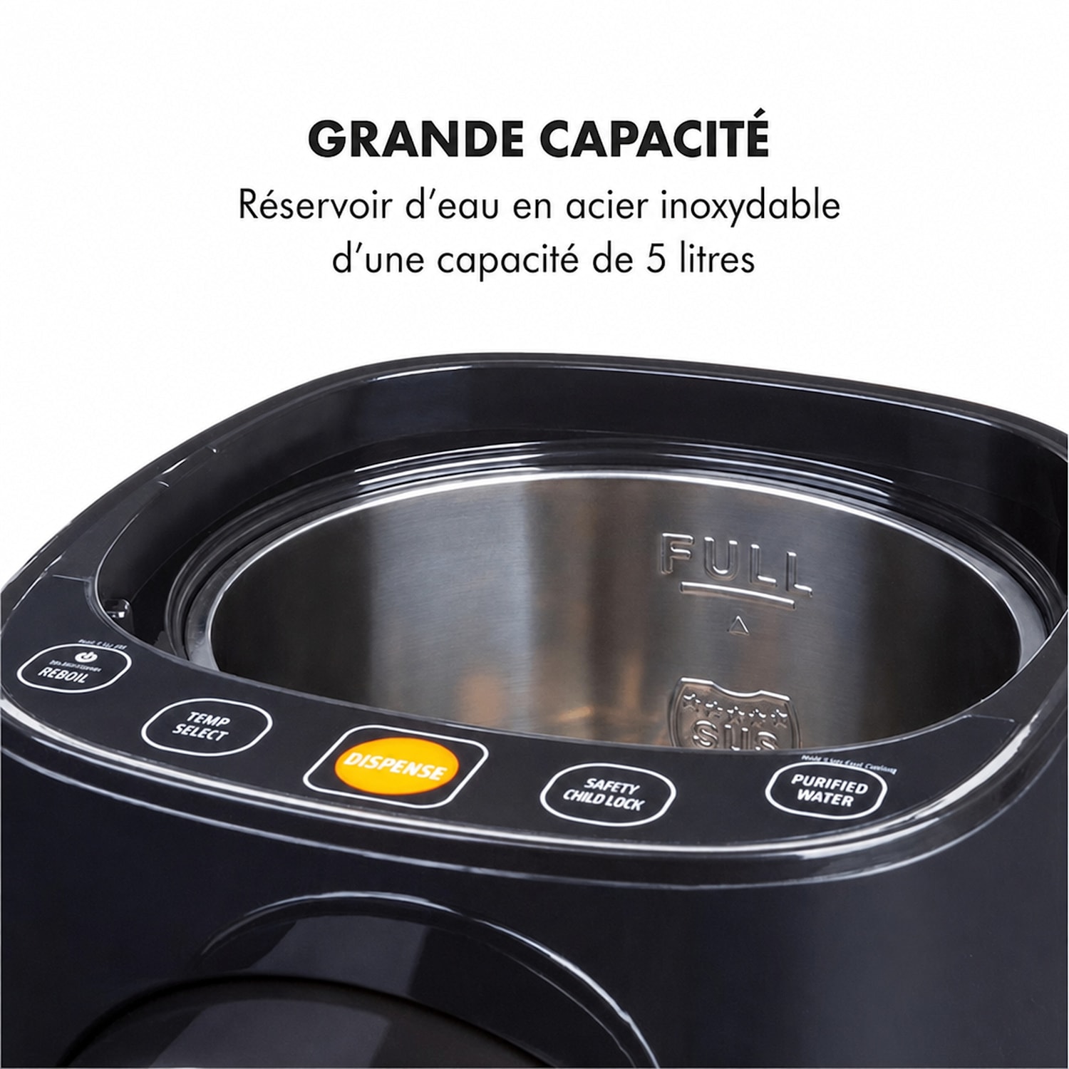 Hot Spring Plus heetwaterdispenser 5l rvs watertank 45-95 °C zwart Zwart