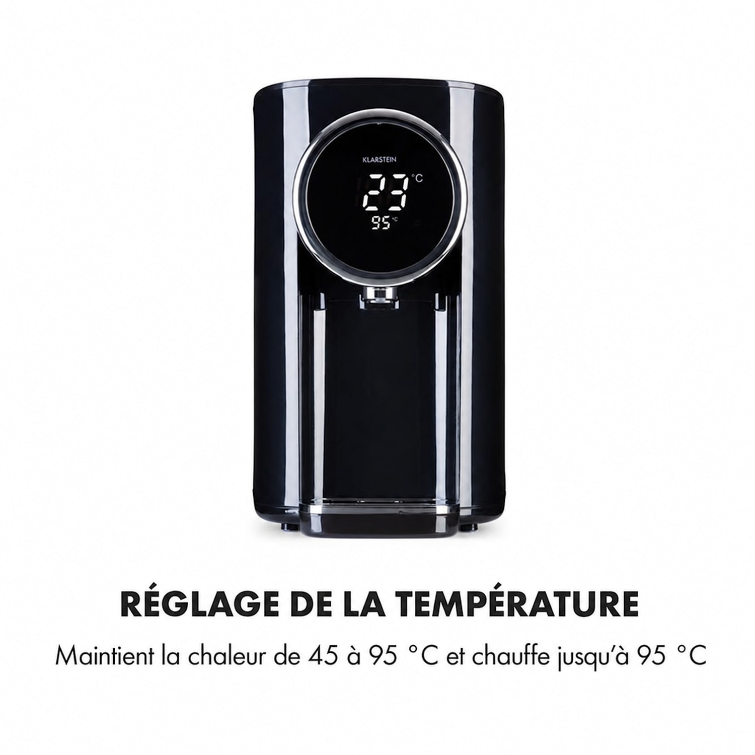 Hot Spring Plus heetwaterdispenser 5l rvs watertank 45-95 °C zwart Zwart