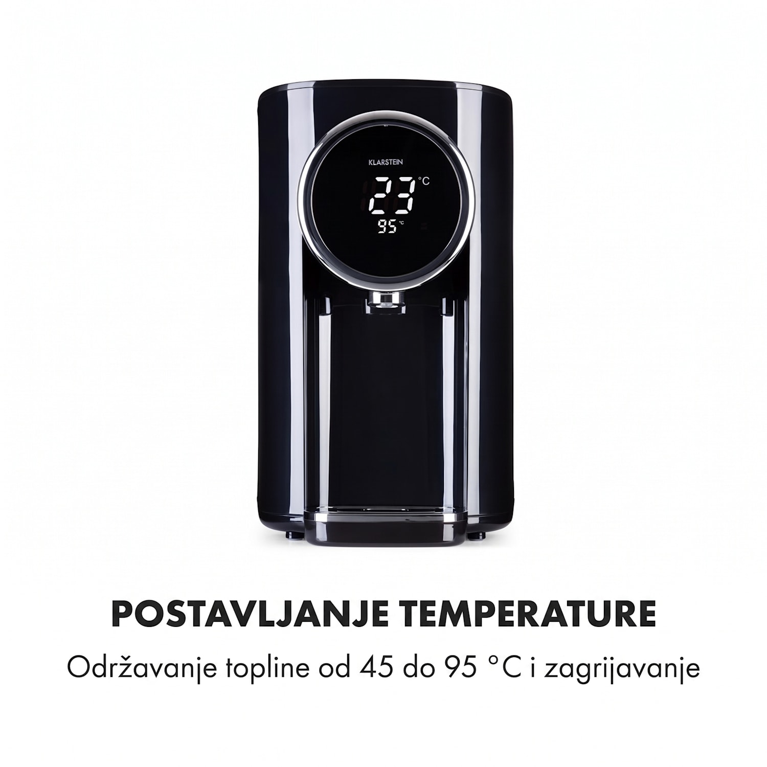 Hot Springs, spremnik za toplu vodu, 5l, spremnik za vodu od nehrajućeg čelika Crna