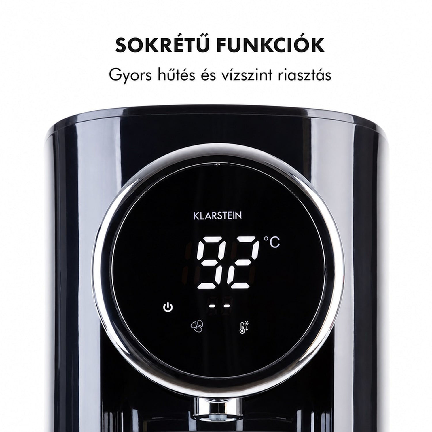 Hot Springs, forróvíz adagoló, 5 L, 49-95 ° C, rozsdamentes acélból készült tartály Fekete