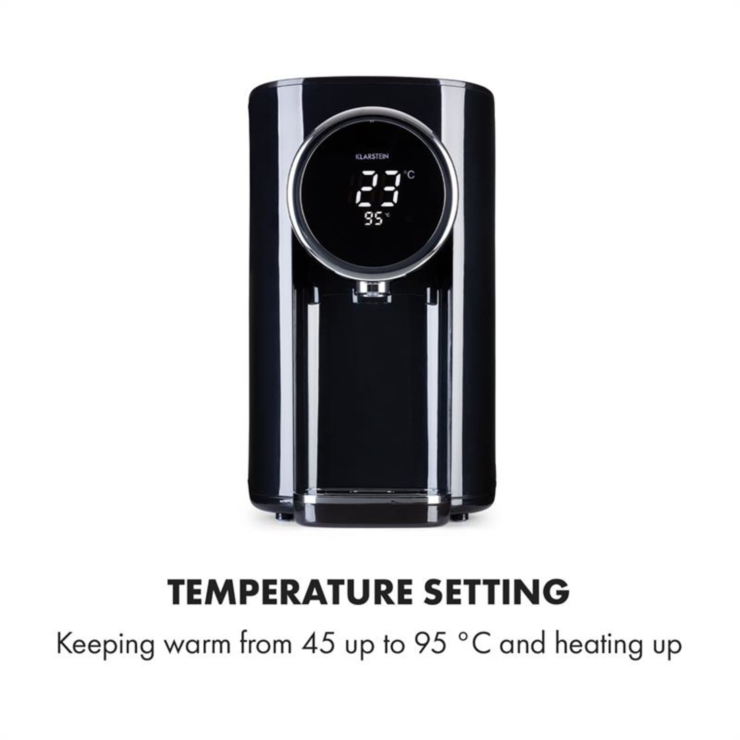 Hot Spring, dozownik gorącej wody, 5 l, zbiornik na wodę ze stali nierdzewnej, 45-95°C Czarny