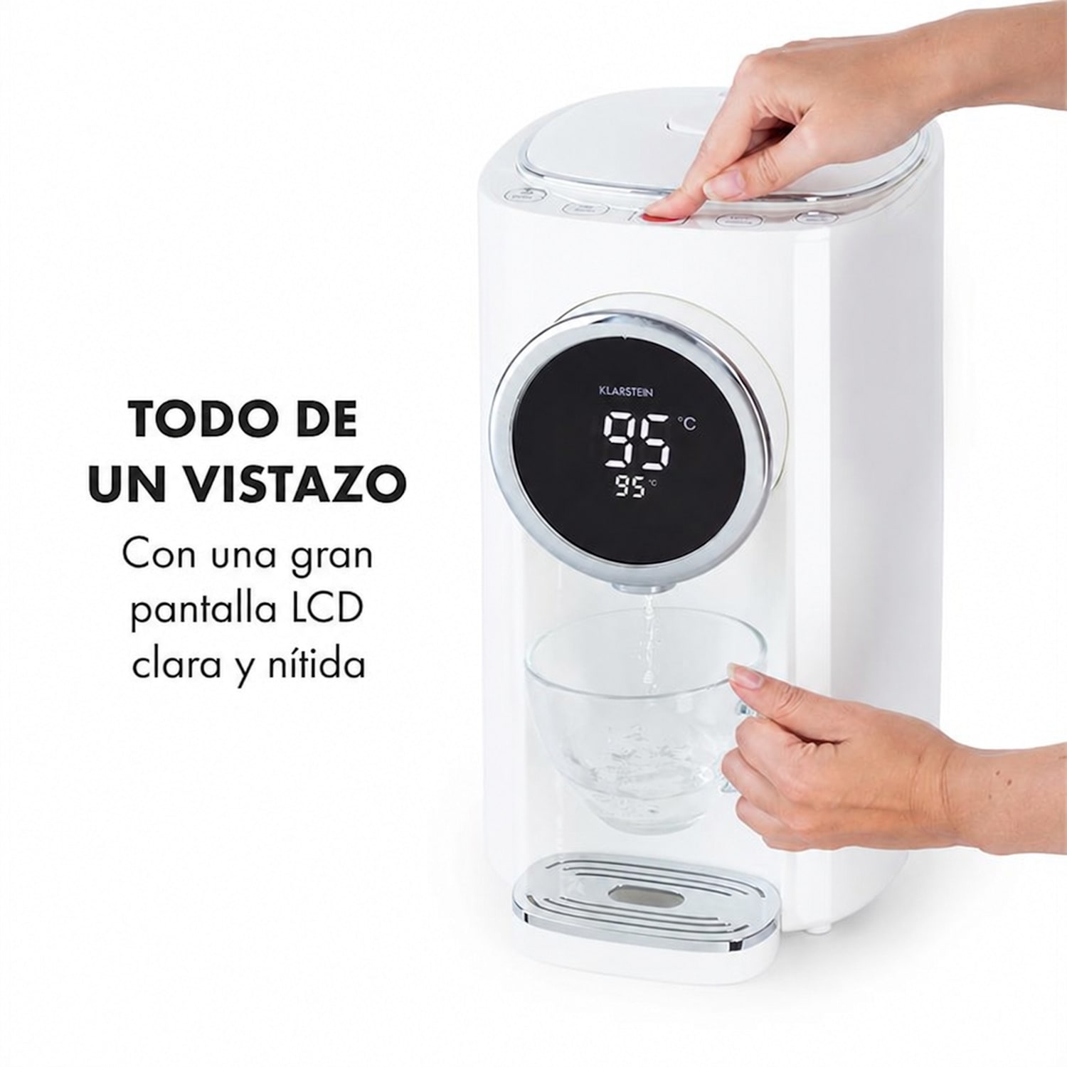 Hot Spring Plus dispensador de agua caliente 5 l tanque de agua de acero inoxidable 45-95 °C blanco Blanco