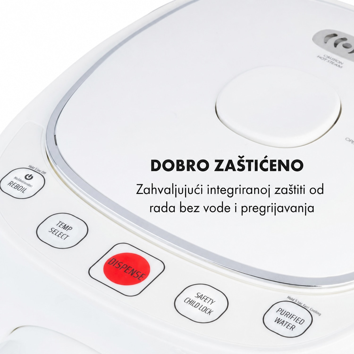 Hot Spring, točionik vruće vode, 5l, spremnik za vodu od nehrđajućeg čelika, 45-95 °C, bijeli Bijela
