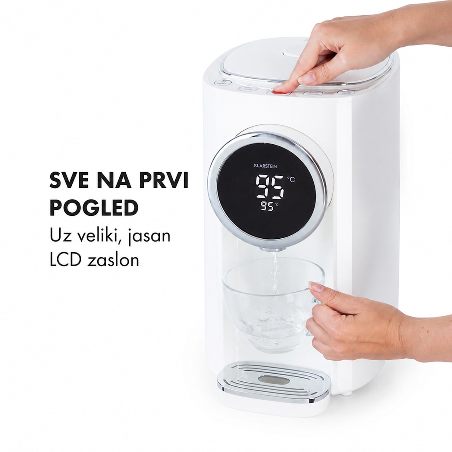 Hot Spring, točionik vruće vode, 5l, spremnik za vodu od nehrđajućeg čelika, 45-95 °C, bijeli Bijela