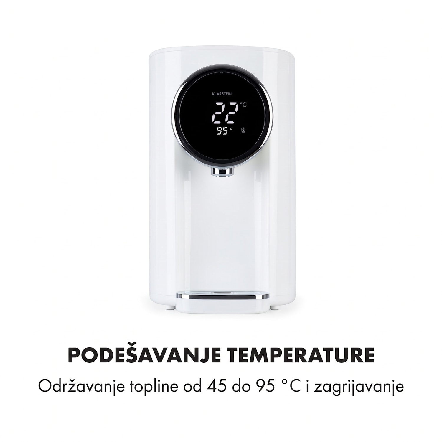 Hot Spring, točionik vruće vode, 5l, spremnik za vodu od nehrđajućeg čelika, 45-95 °C, bijeli Bijela