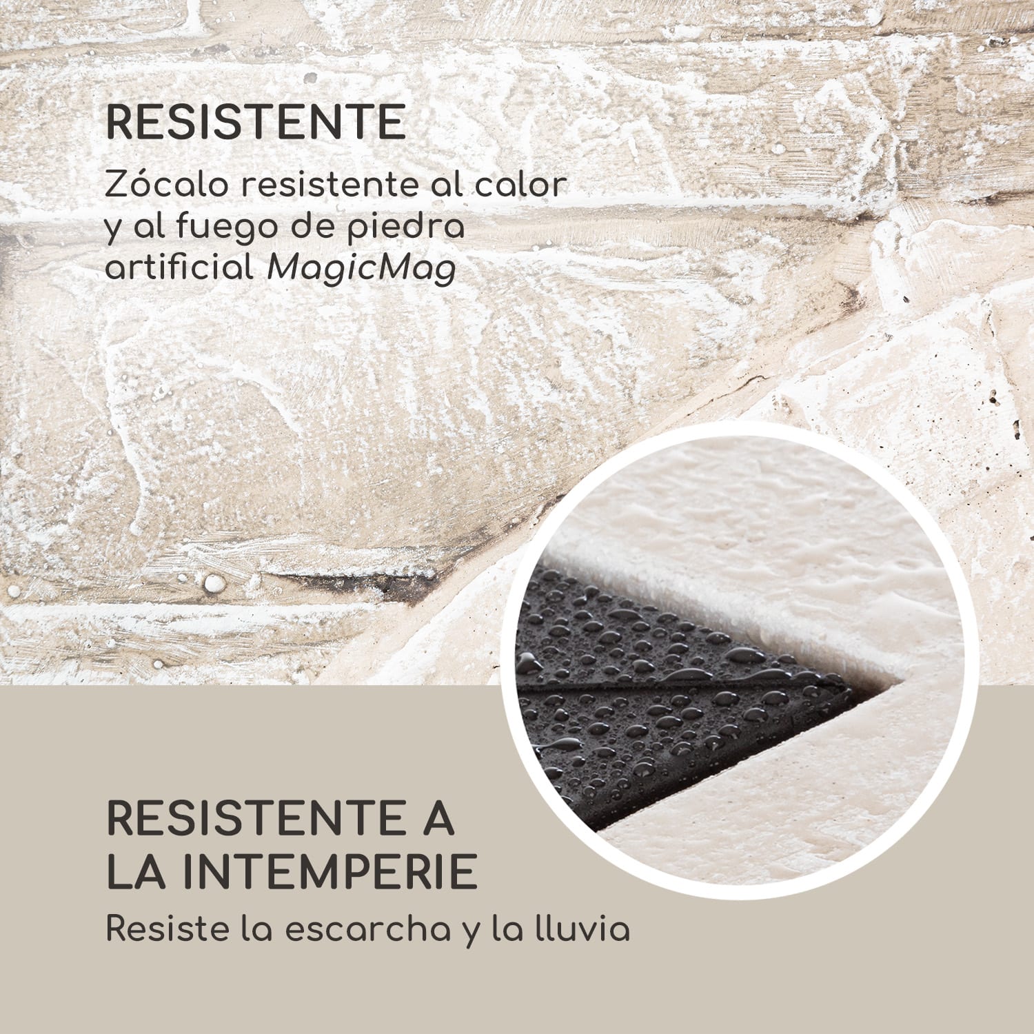 Matera Brasero de 50,5x26,5cm Piedra artificial Acero Negro/Aspecto de piedra 