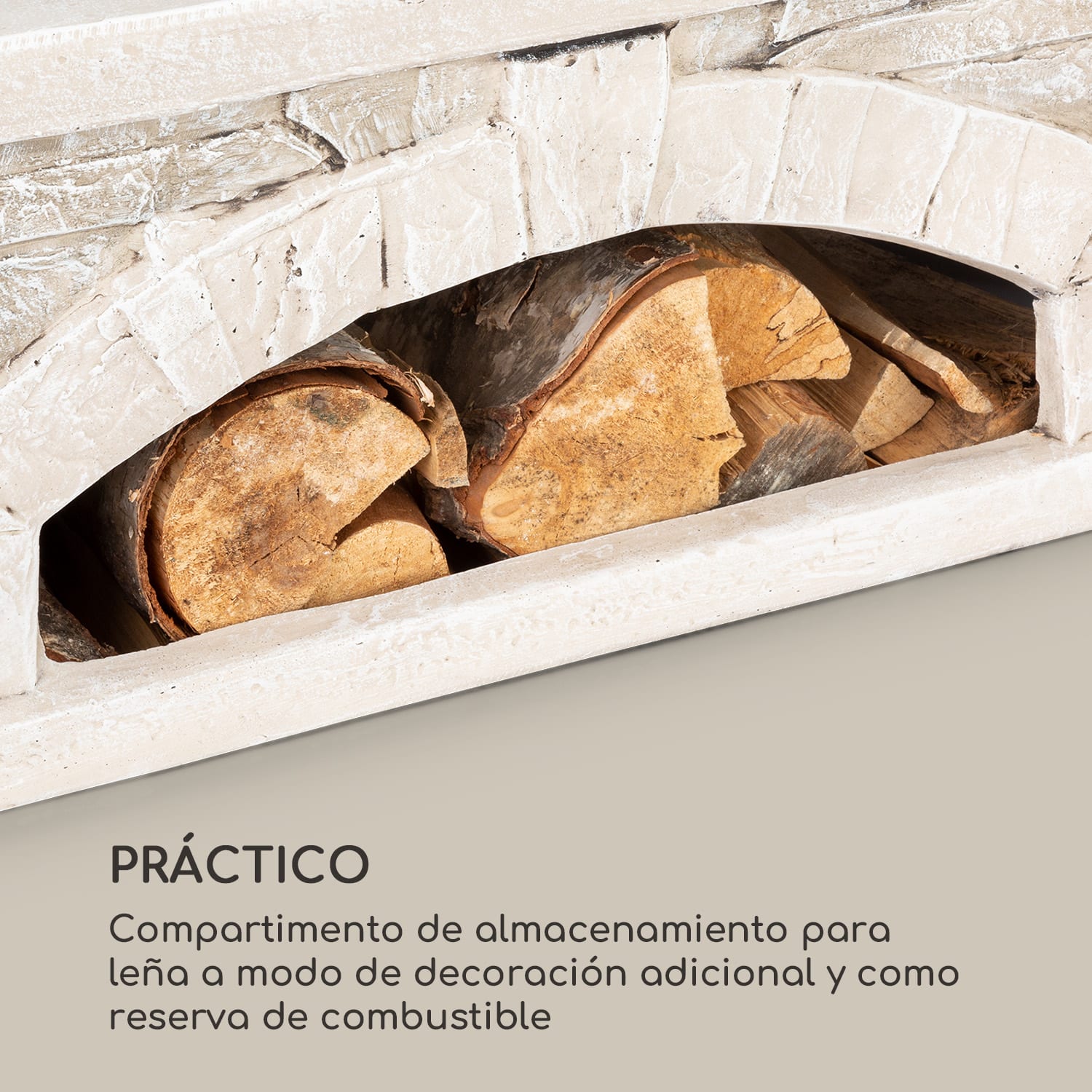 Matera Brasero de 50,5x26,5cm Piedra artificial Acero Negro/Aspecto de piedra 