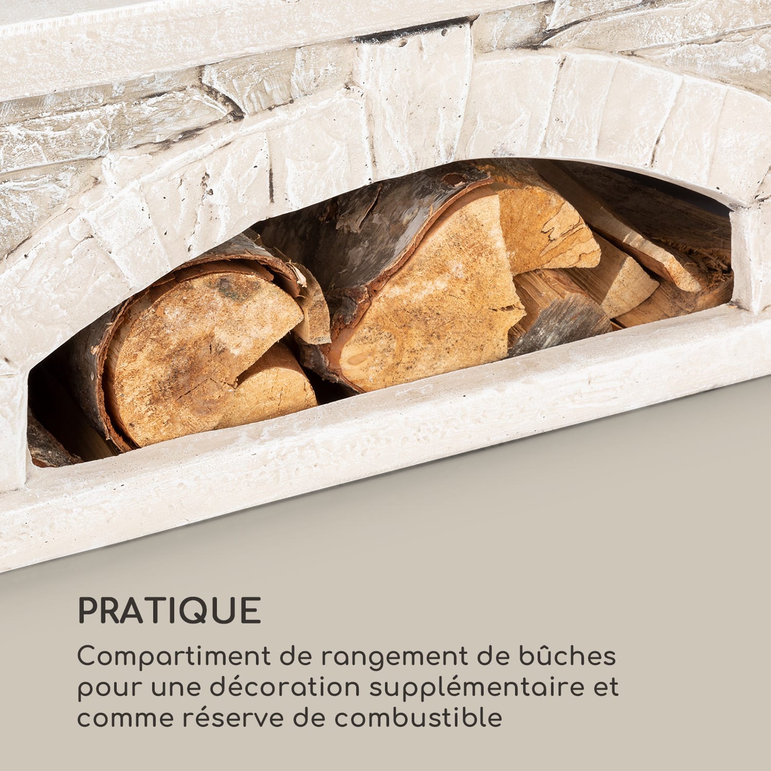 Matera Braséro de jardin 50,5 x 26,5 cm pierre artificielle acier noir 