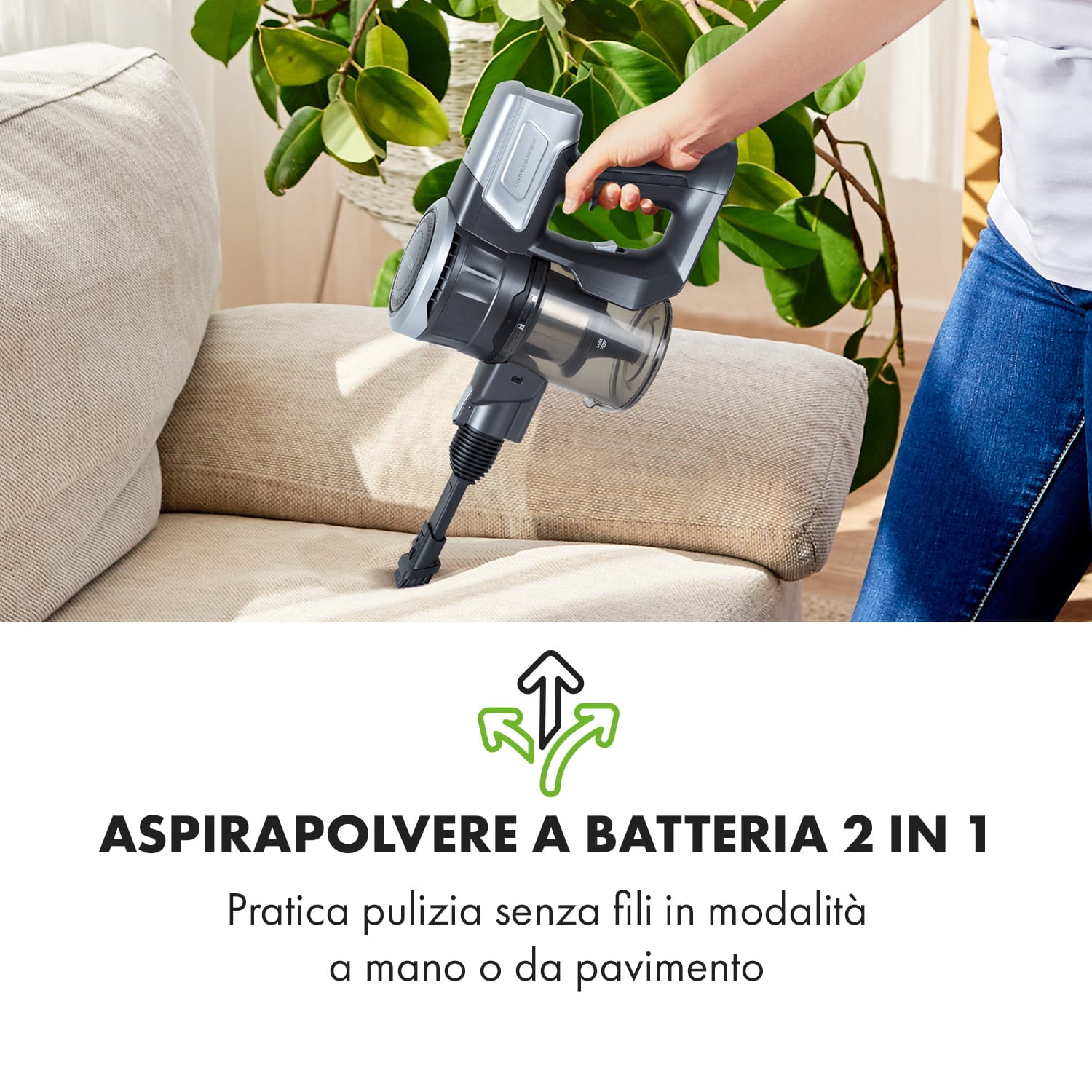 Clean Butler 4G Silent aspirapolvere senza filo 16 kPa 0,8l HEPA10 nero Nero