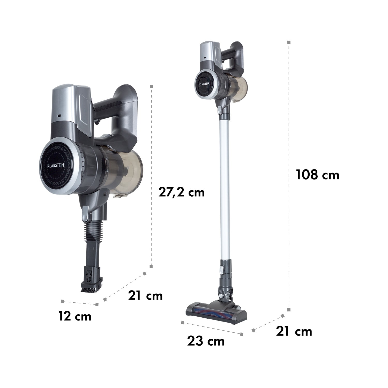 Clean Butler 4G Silent, akumulátorový vysávač, 16 kPa, 0,8 l, HEPA10, čierny Čierna