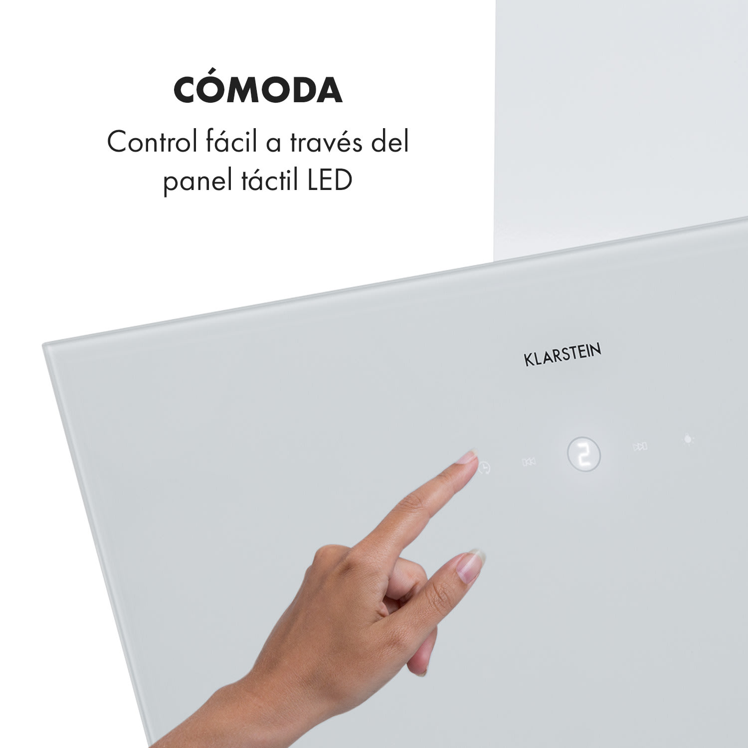 Laurel 60 Campana extractora de 60 cm Extracción de 350 m³/h Led Táctil Blanca 