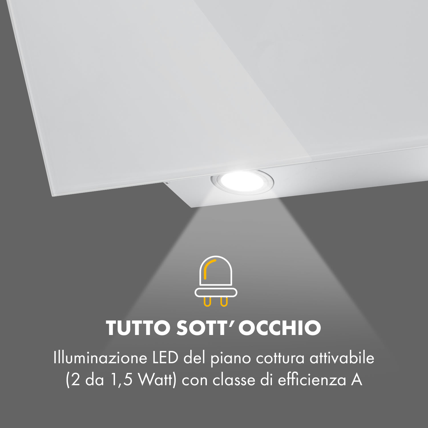 Laurel 60 cappa aspirante 60cm aria di scarico: 350 m³/h LED touch bianco 