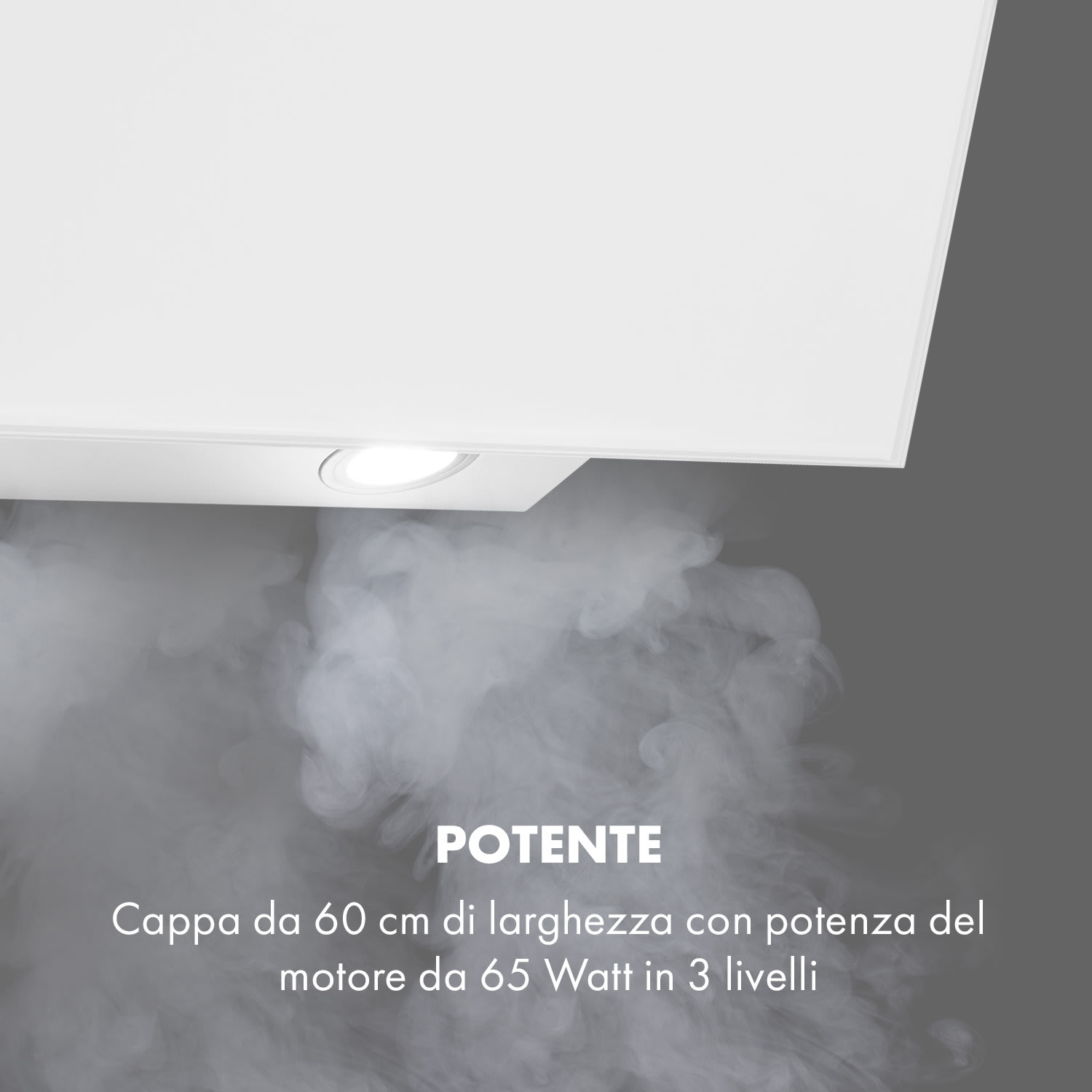 Laurel 60 cappa aspirante 60cm aria di scarico: 350 m³/h LED touch bianco 