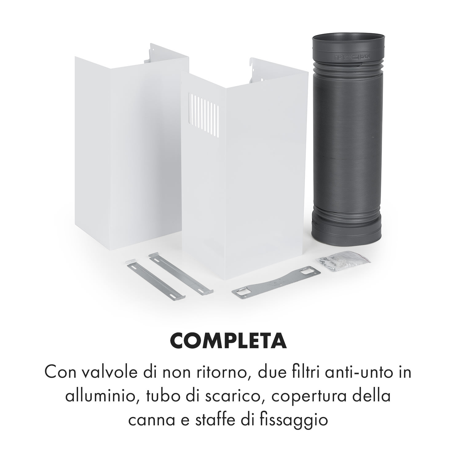 Laurel 60 cappa aspirante 60cm aria di scarico: 350 m³/h LED touch bianco 