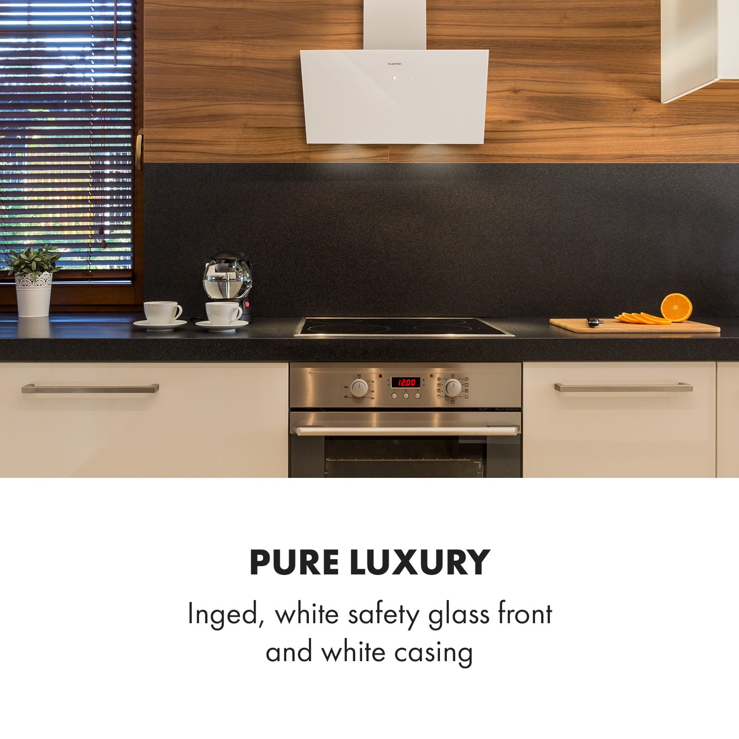 Laurel 60, páraelszívó, 60 cm, 350 m³/ó, LED érintőképernyős, fehér 