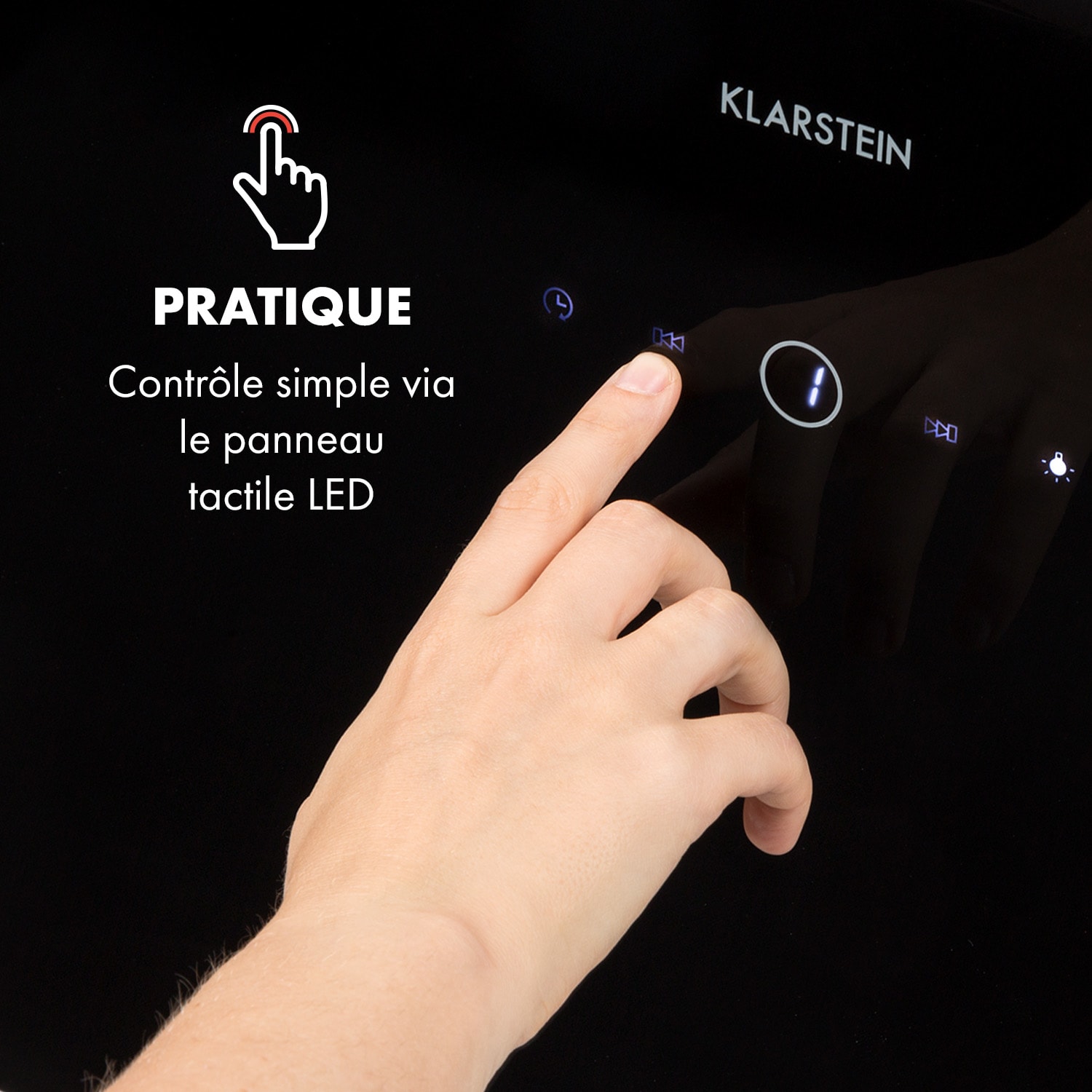 Laurel 90 afzuigkap 90cm afvoer: 350m³/h led touch zwart 