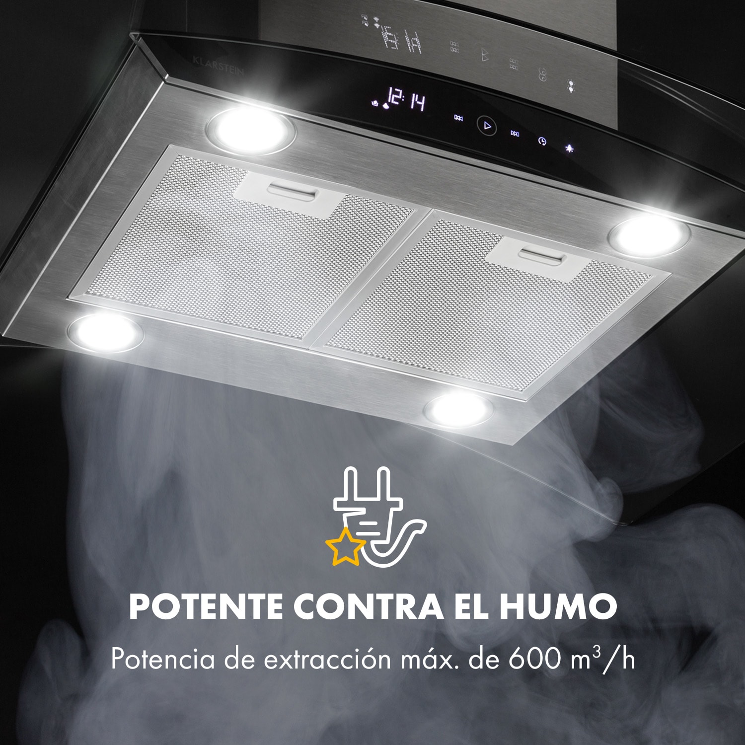Colette Campana extractora de 90cm 600m³/h EEC A Acero inoxidable Plateada 