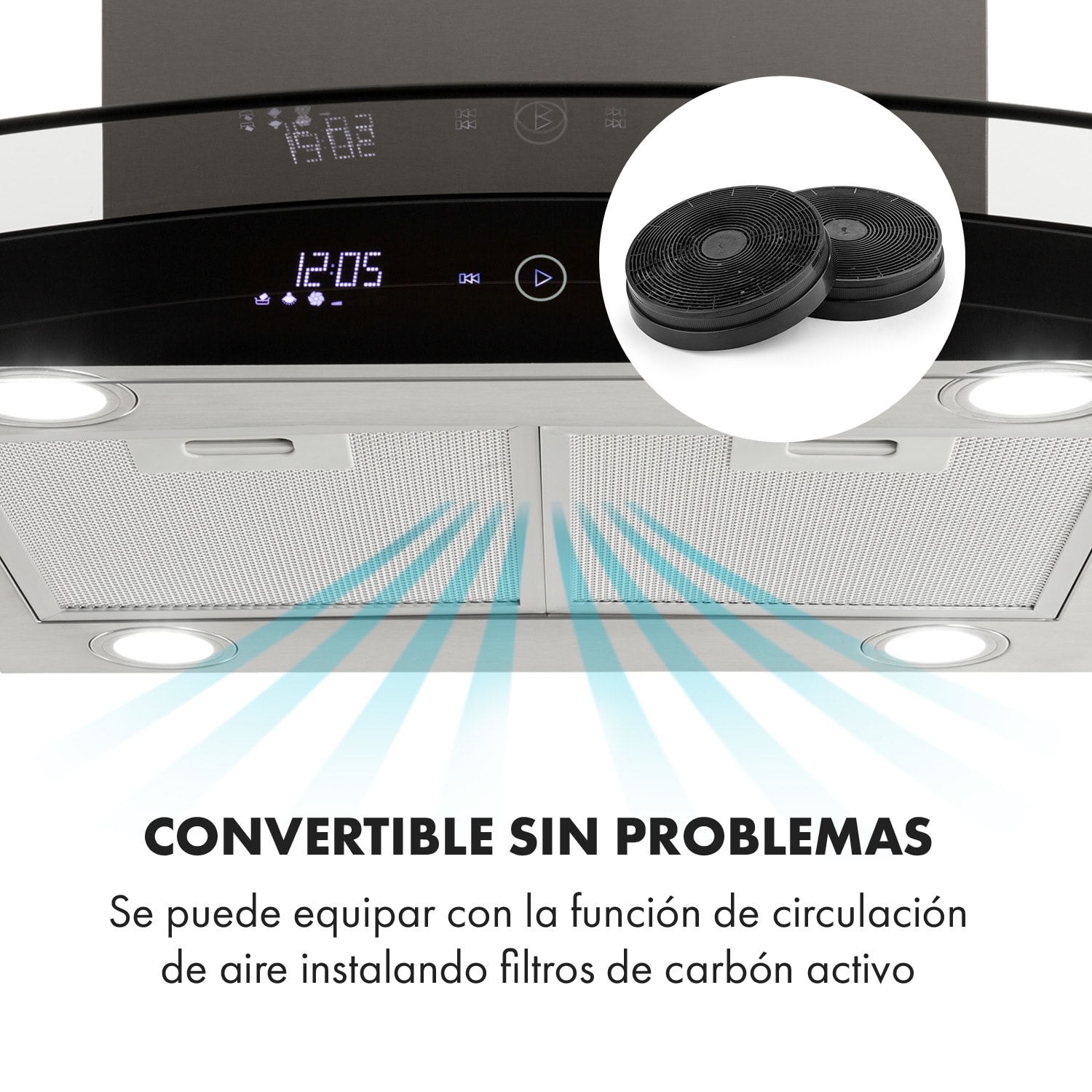 Colette Campana extractora de 90cm 600m³/h EEC A Acero inoxidable Plateada 