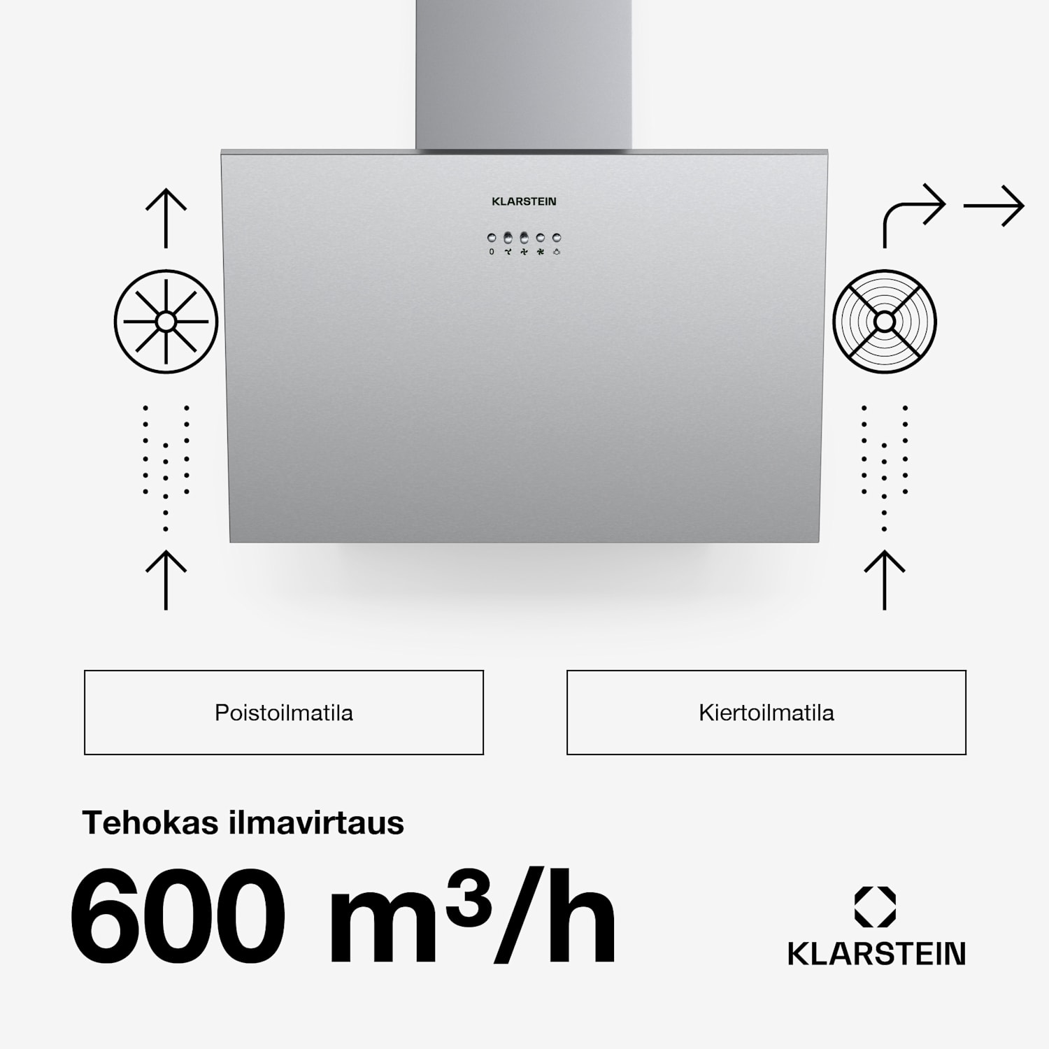 Silver Lining 60 -liesituuletin 60 cm 568 m³/h energialuokka A ruostumaton teräs 60 cm | A