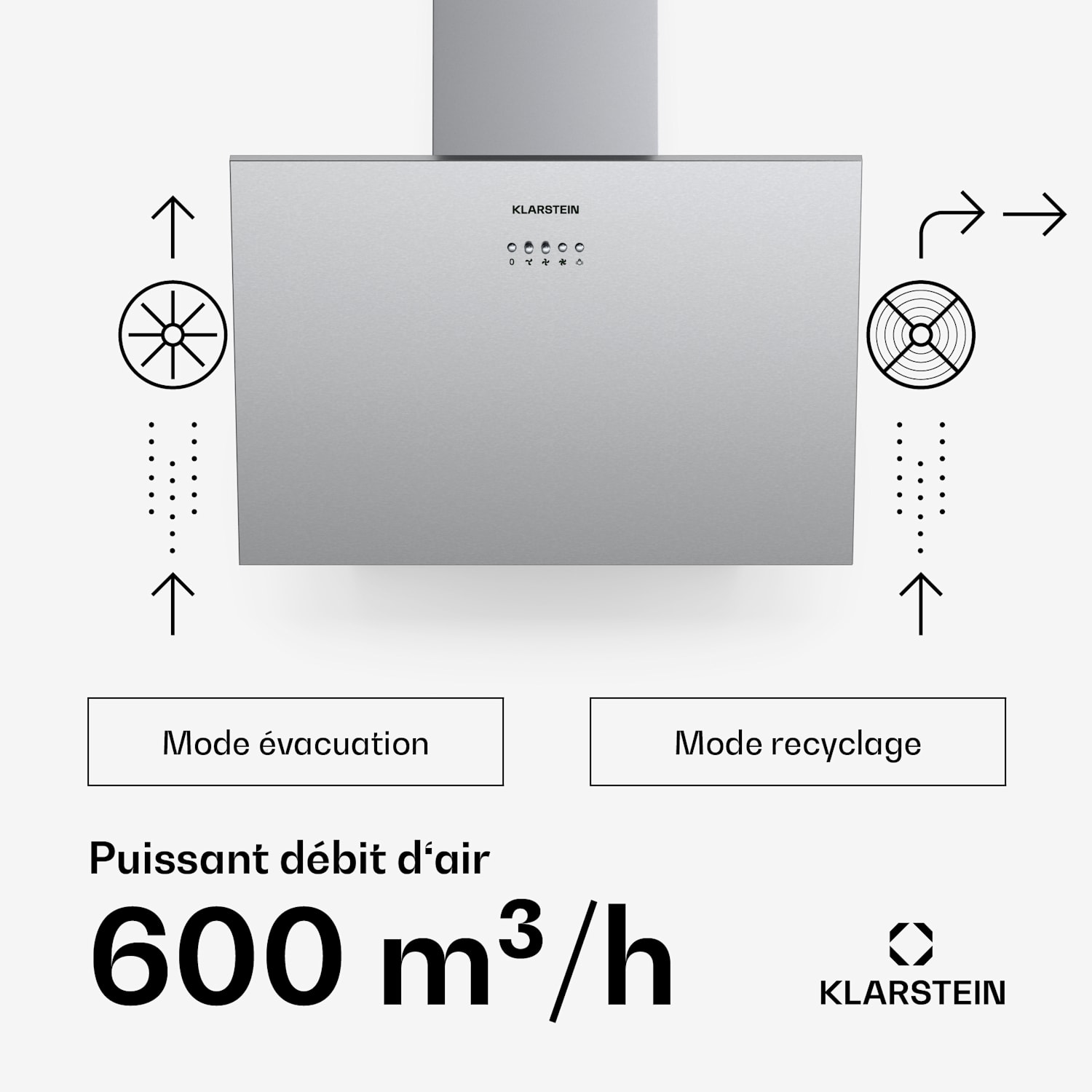 Silver Lining 60 hotte aspirante 60 cm 600 m³/h EEK A inox 60 cm