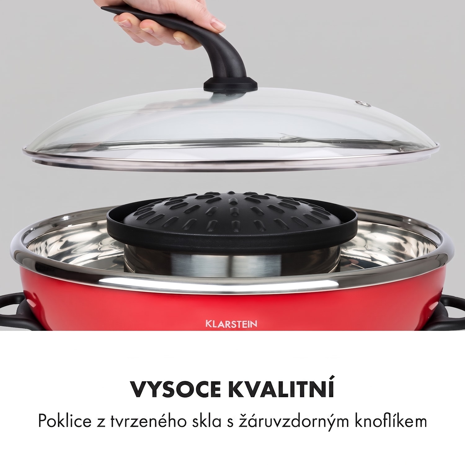 Szechuan, hot pot, grilovací deska, 2 v 1, 5 l, 1350/600 W, červený Červená