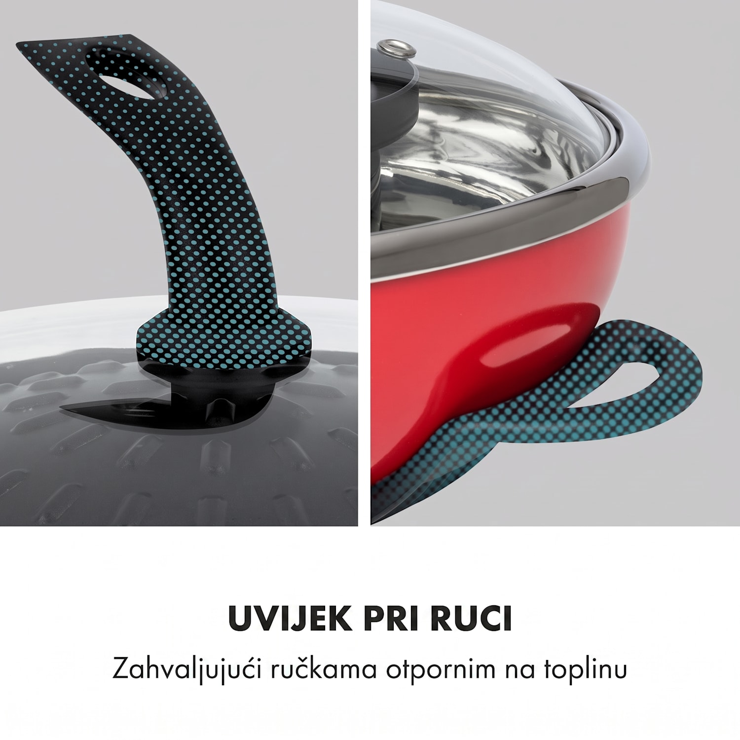 Szechuan, hot pot i ploča za roštilj, kapacitet 5 L, 1350 W, 600 W, crvena Crvena