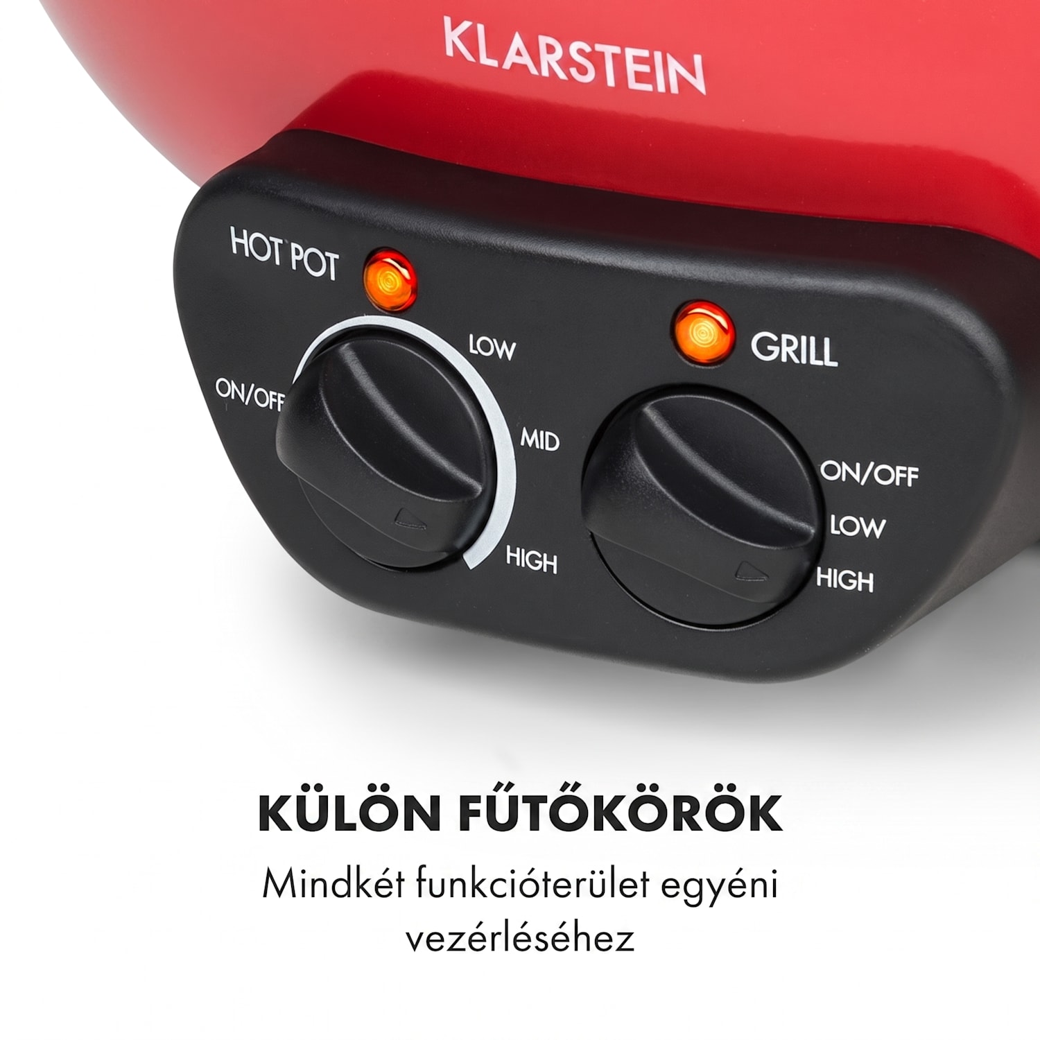 Szechuan, hot pot és grill lemez, 5 l űrtartalom, 1350 W, 600 W, piros Piros