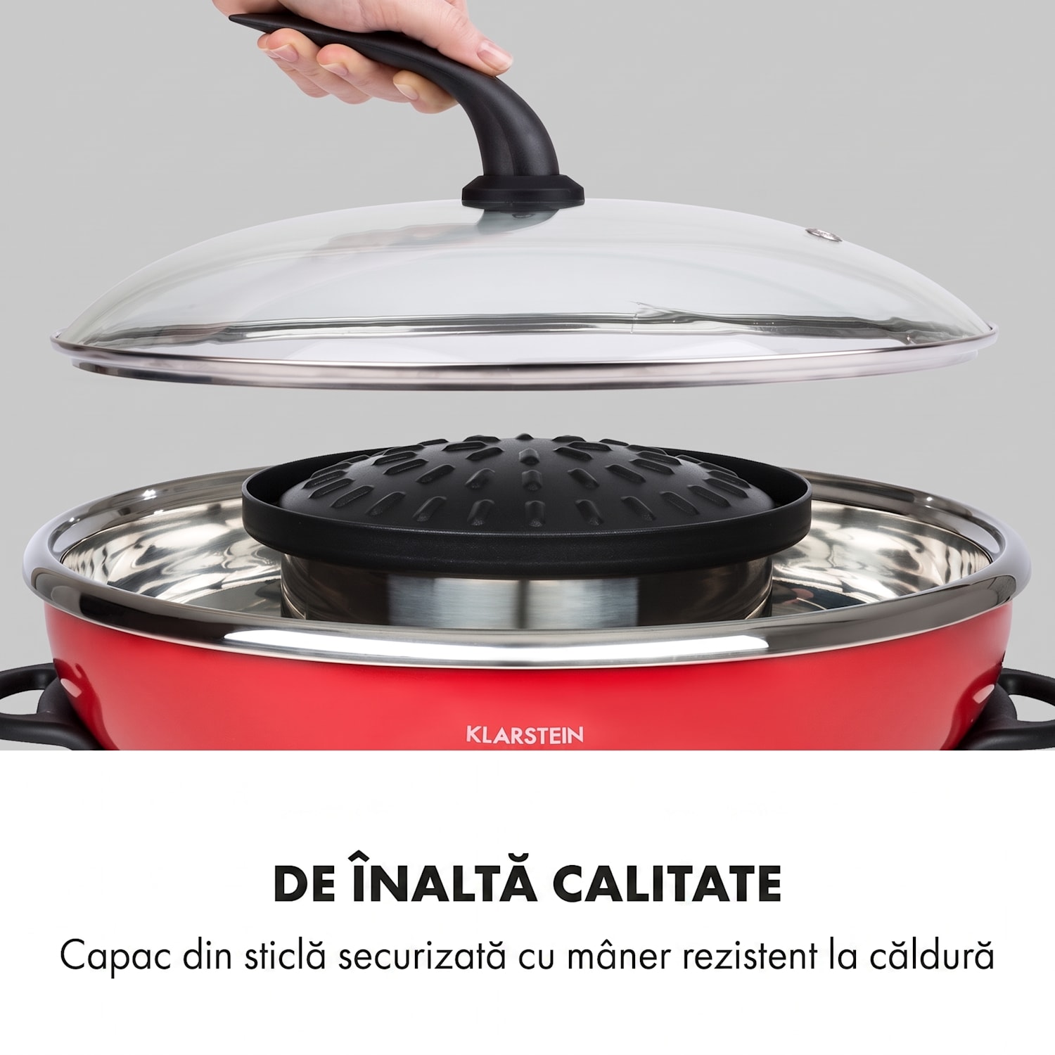 Szechuan, hot pot și grătar, volum de 5 l, 1350 W, 600 W, roșu Roșu