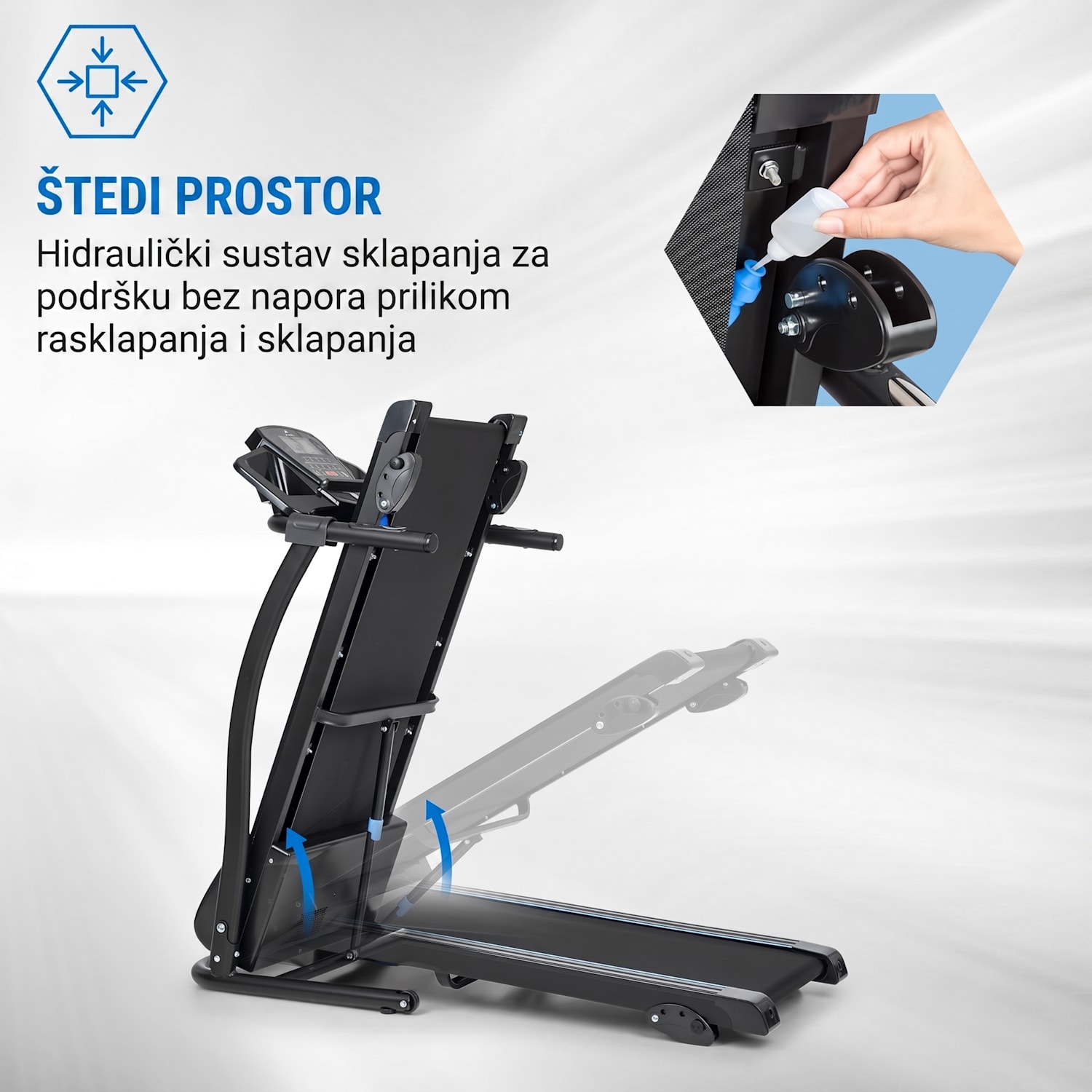 Pacemaker F100, traka za trčanje, 1,5 PS, 3-level InclineSystem samopodmazujući sustav 