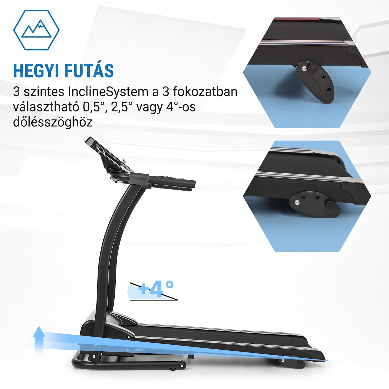 Pacemaker F100, futópad, 1.5 HP, önkenő rendszer, 3- Level InclineSystem 