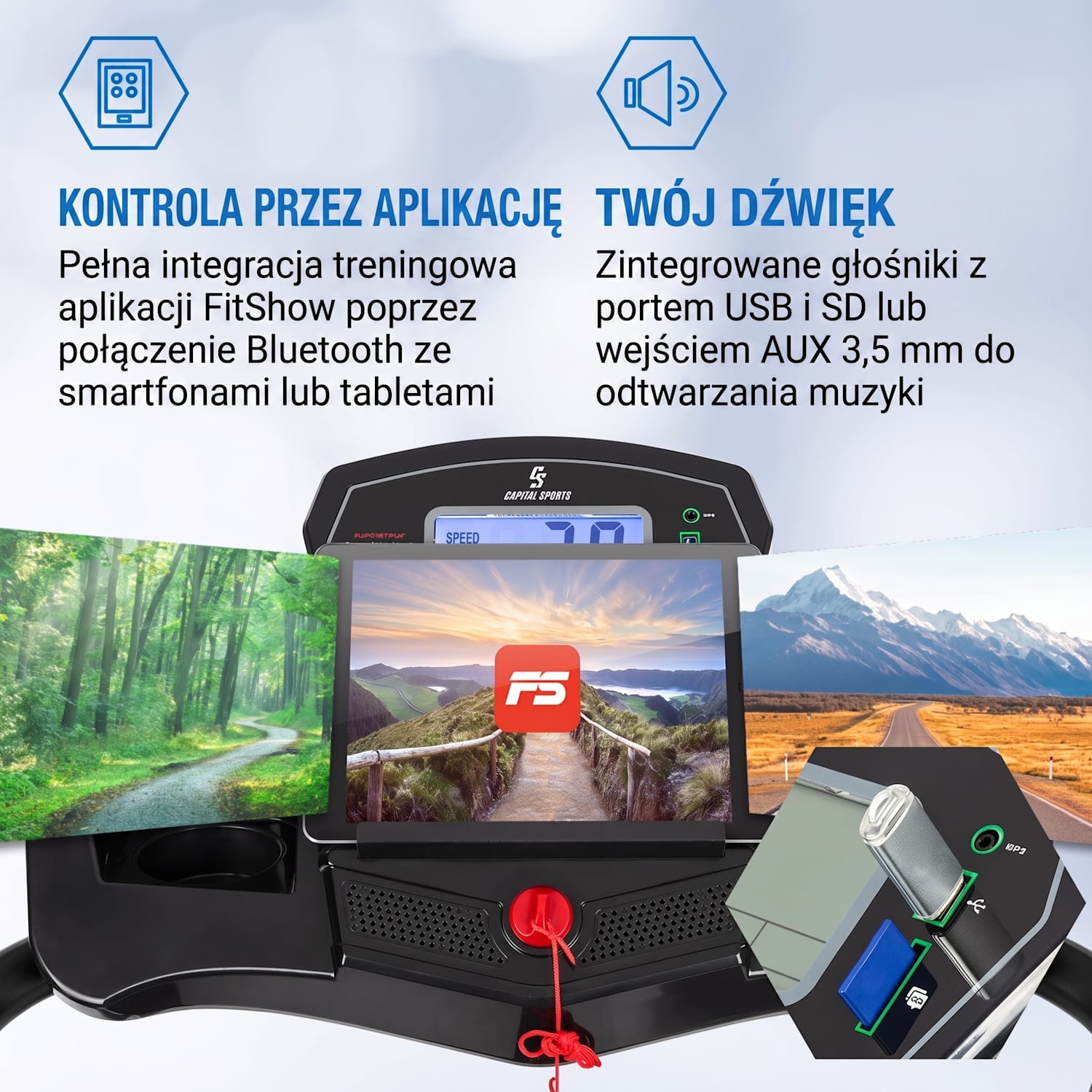 Pacemaker F100, bieżnia do biegania, 1.5 KM, samosmarująca, 3-Level InclineSystem 