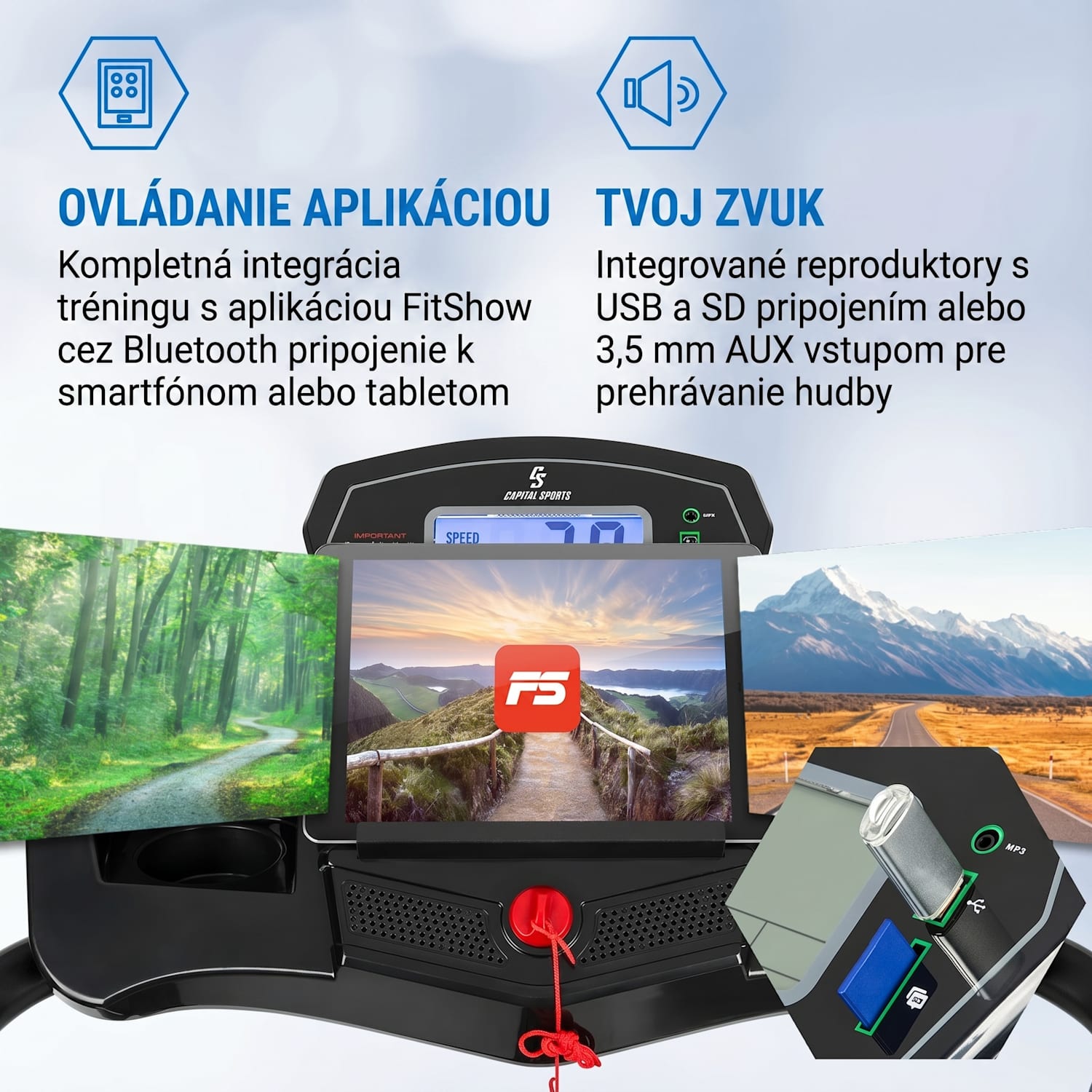 Pacemaker F100, bežecký pás, 1,5 HP, samomazací systém 3-Level InclineSystem 