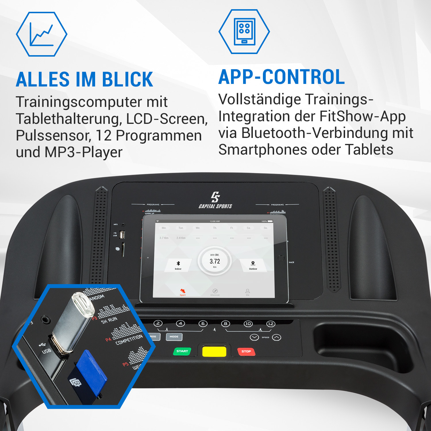Pacemaker F120 Laufband 2,0PS selbstschmierend 4P-AntiShock Suspension 