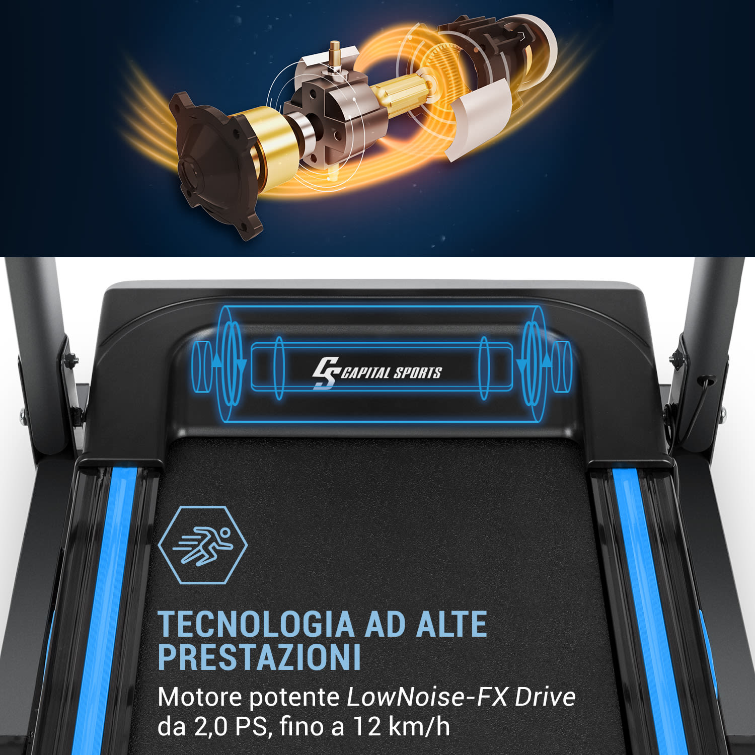 Pacemaker F120 Tapis Roulant 2,0CV 4P-AntiShock Suspension 