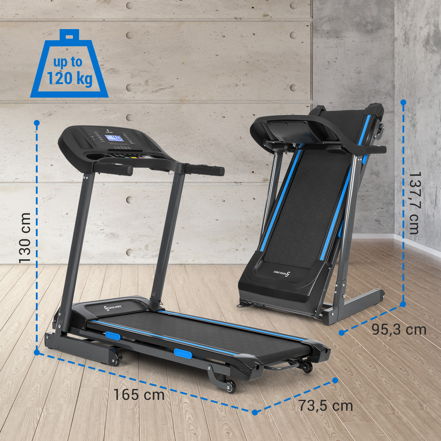 Pacemaker F120 Laufband 2,0PS selbstschmierend 4P-AntiShock Suspension 