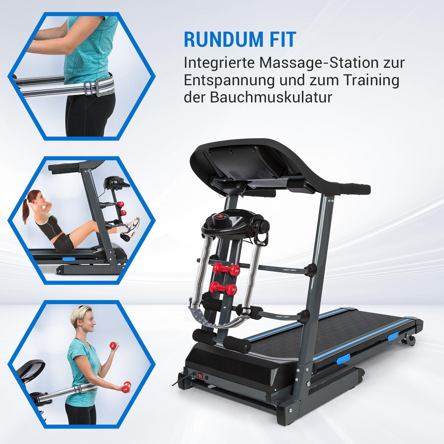 Pacemaker F120 Pro Laufband 4P-AntiShock Suspension Massage-Station Mit Massage-Station