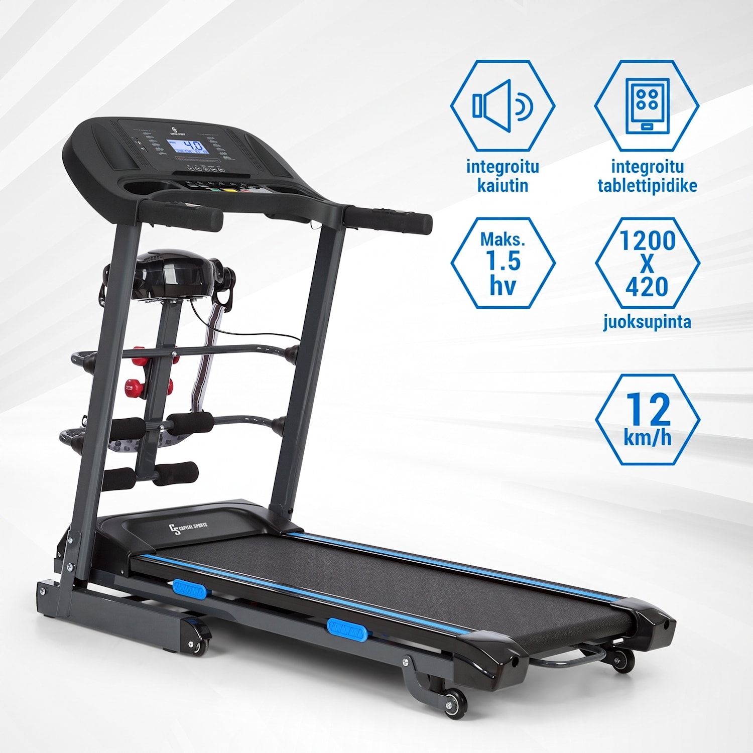 Pacemaker F120 Pro -juoksumatto 4P-AntiShock Suspension hieronta hieronta-asemalla