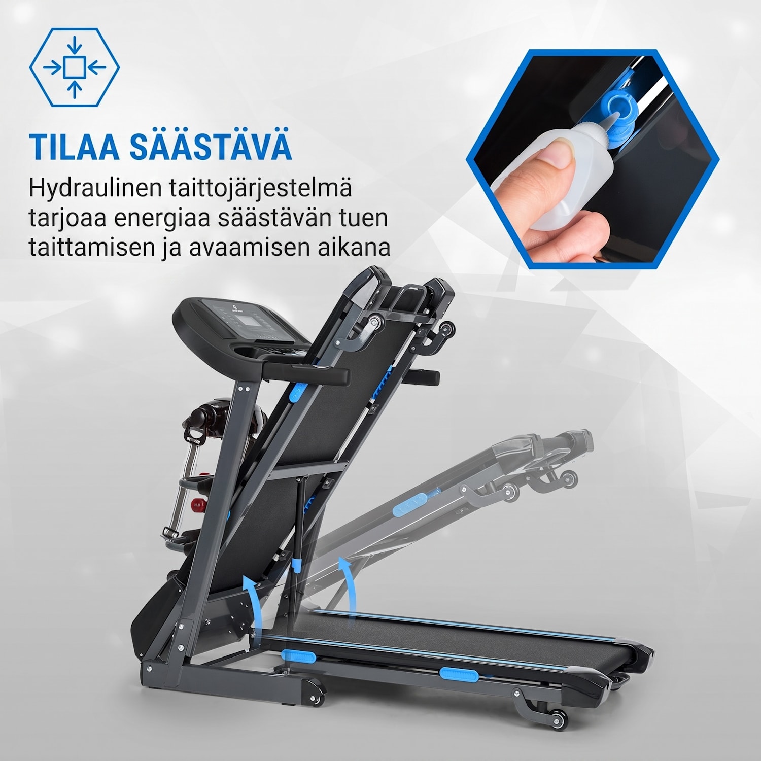 Pacemaker F120 Pro -juoksumatto 4P-AntiShock Suspension hieronta hieronta-asemalla