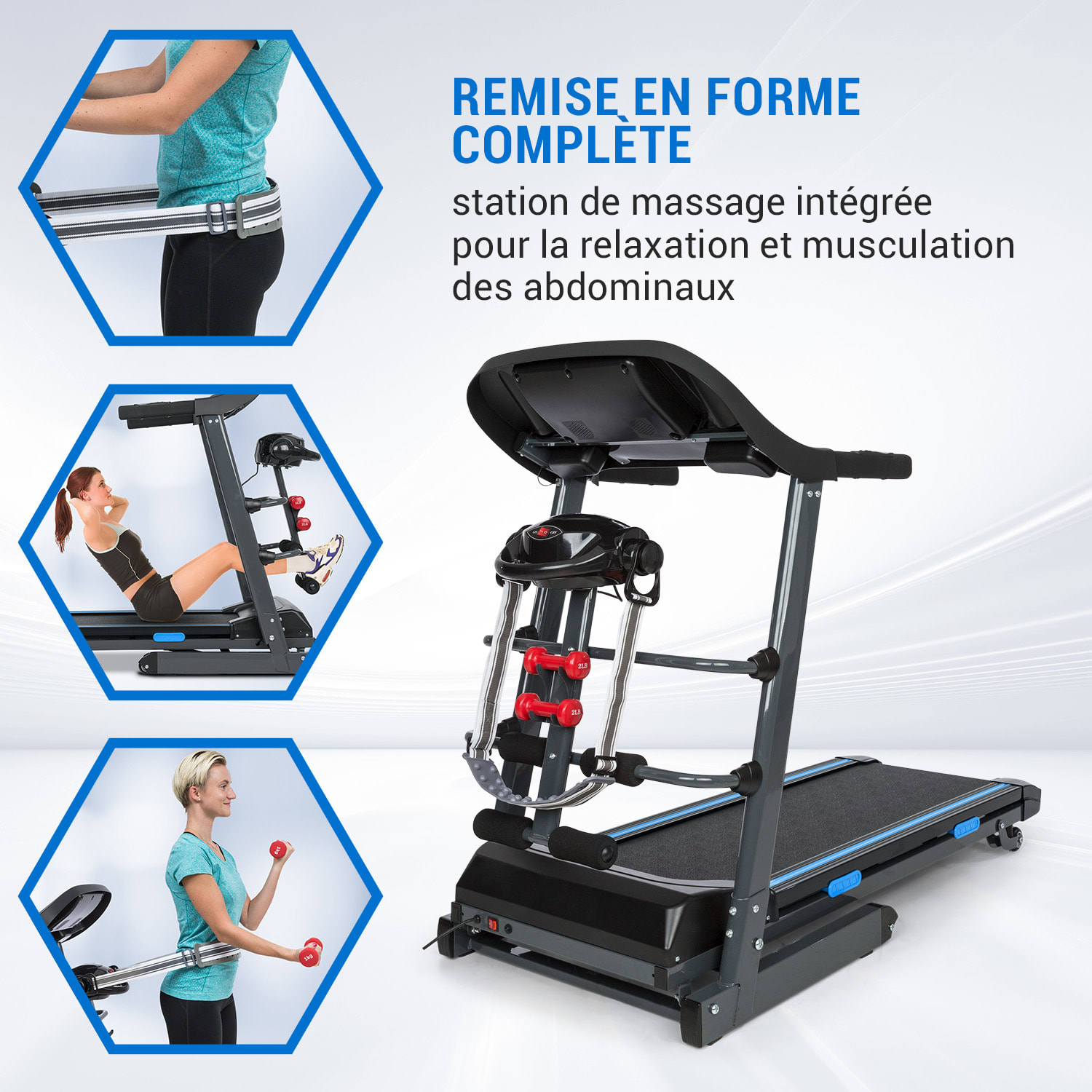 Pacemaker F120 Pro Tapis de course cardio autolubrifiant USB SD 12km Avec station de massage