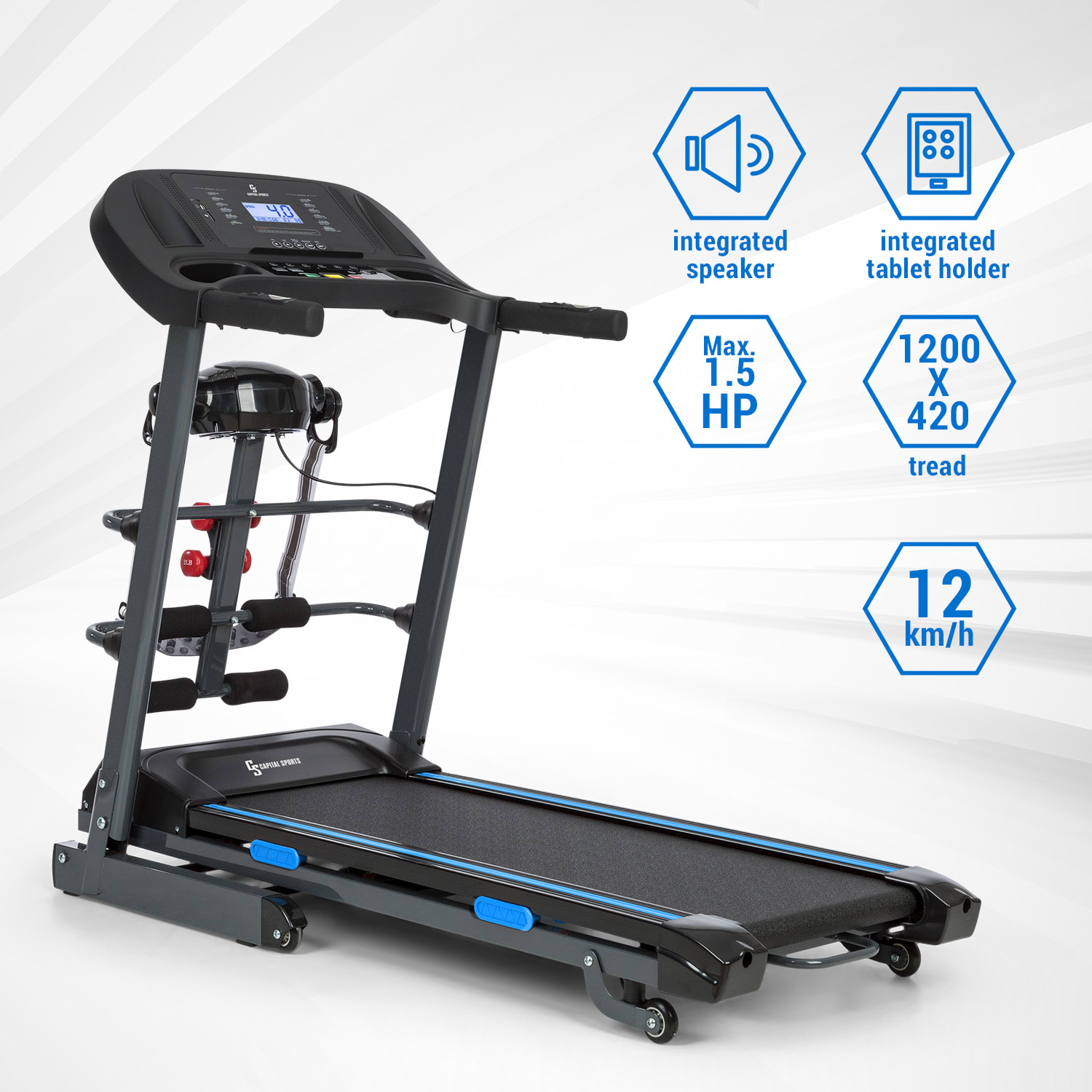 Pacemaker F120 Pro -juoksumatto 4P-AntiShock Suspension hieronta hieronta-asemalla