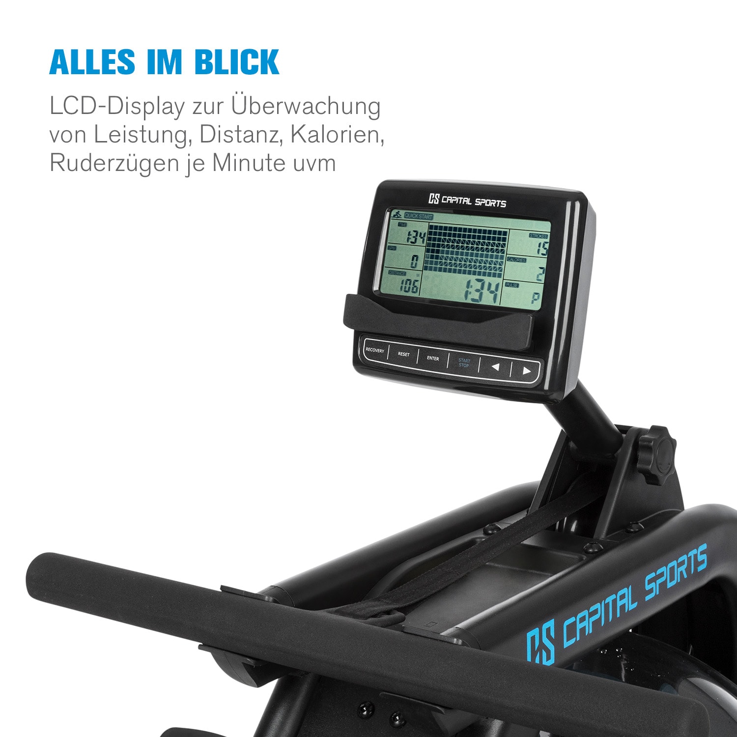 Flow M2 - Vogatore ad acqua, incl. computer di allenamento, fino a 150 kg Nero