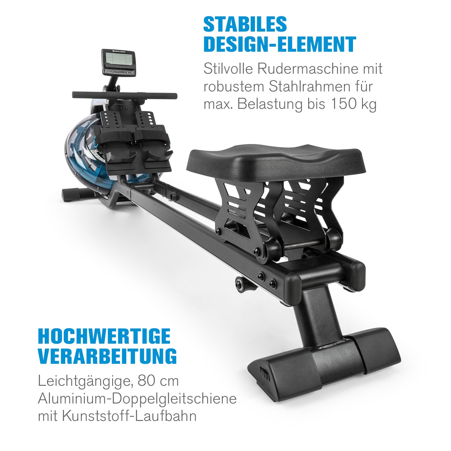 Flow M2 - Vogatore ad acqua, incl. computer di allenamento, fino a 150 kg Nero