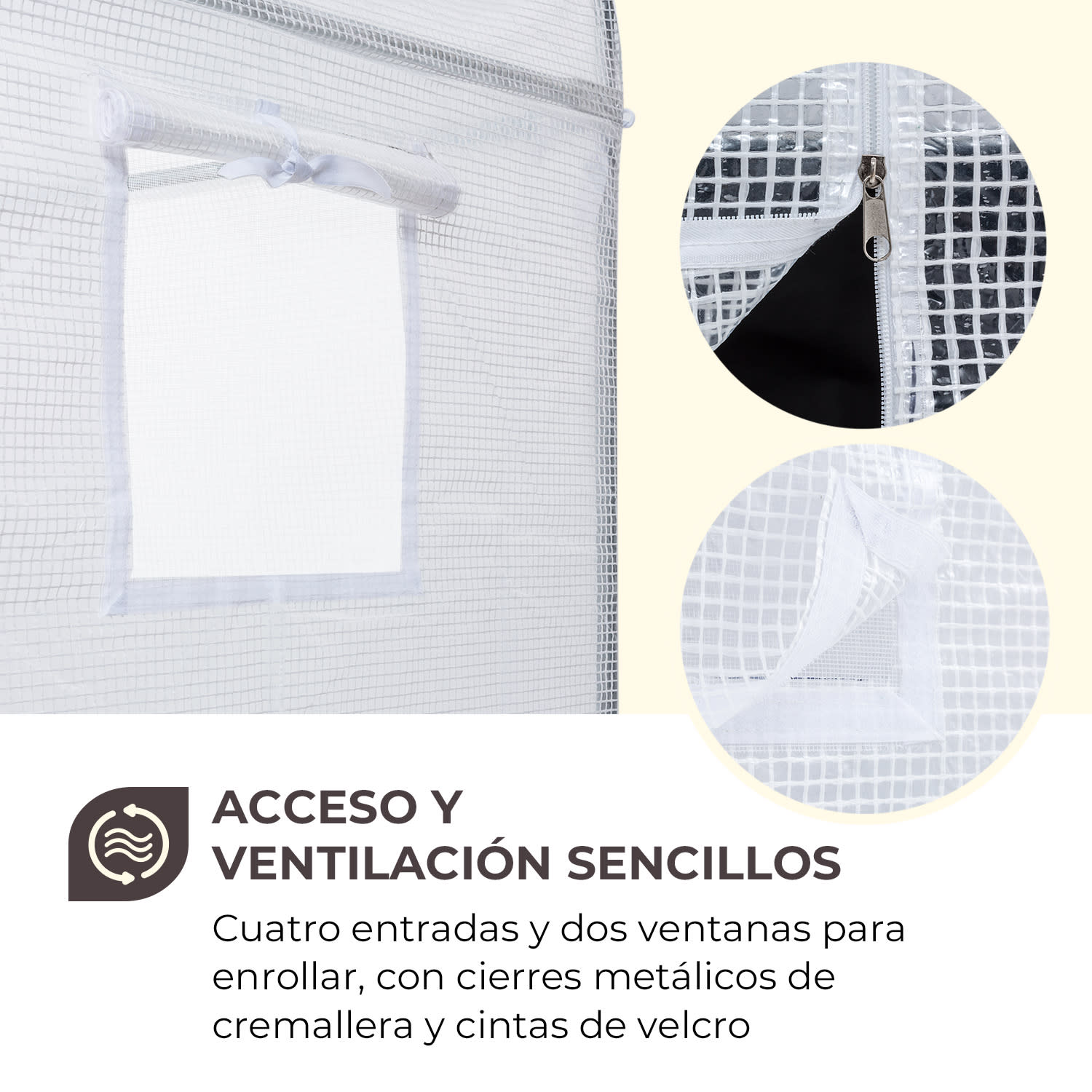 Plant Palace X2 vivero 200 x 220 x 100 cm acero tubular lámina reticulada de PVC 