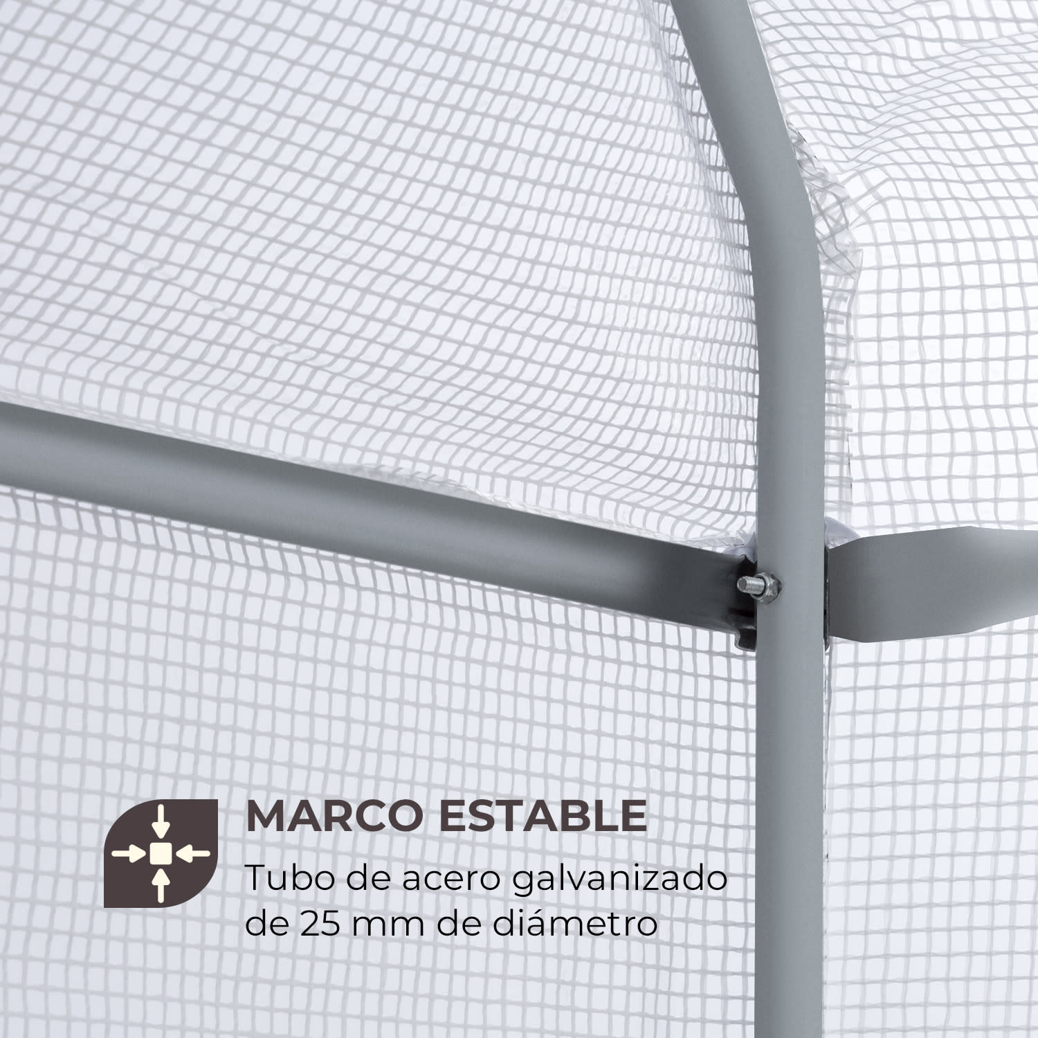 Plant Palace X1 vivero 100 x 220 x 100 cm acero tubular lámina reticulada de PVC 100 cm