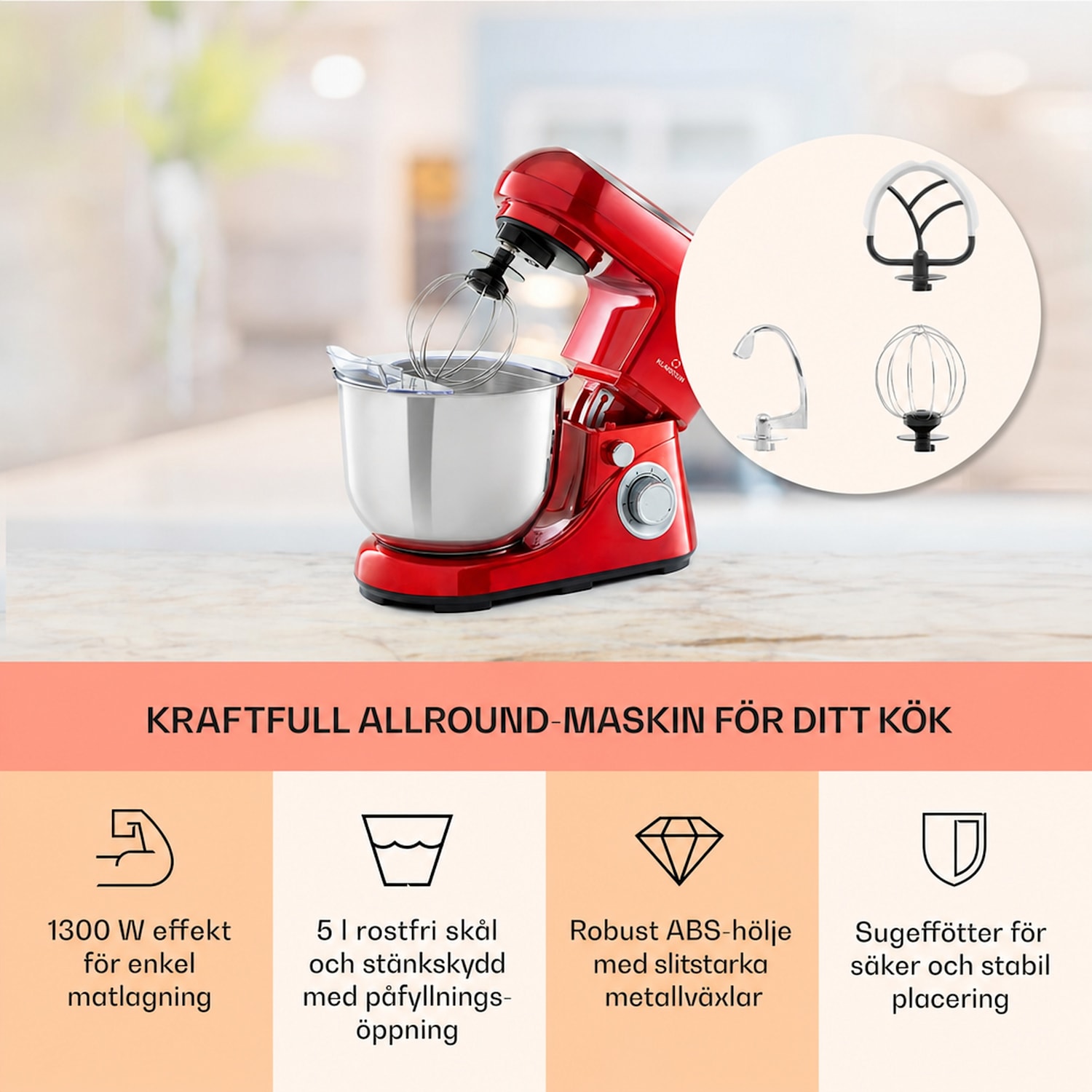 Bella Pico 2G Kökmaskin 1300W 1,7hk 6 nivåer 5 liter 