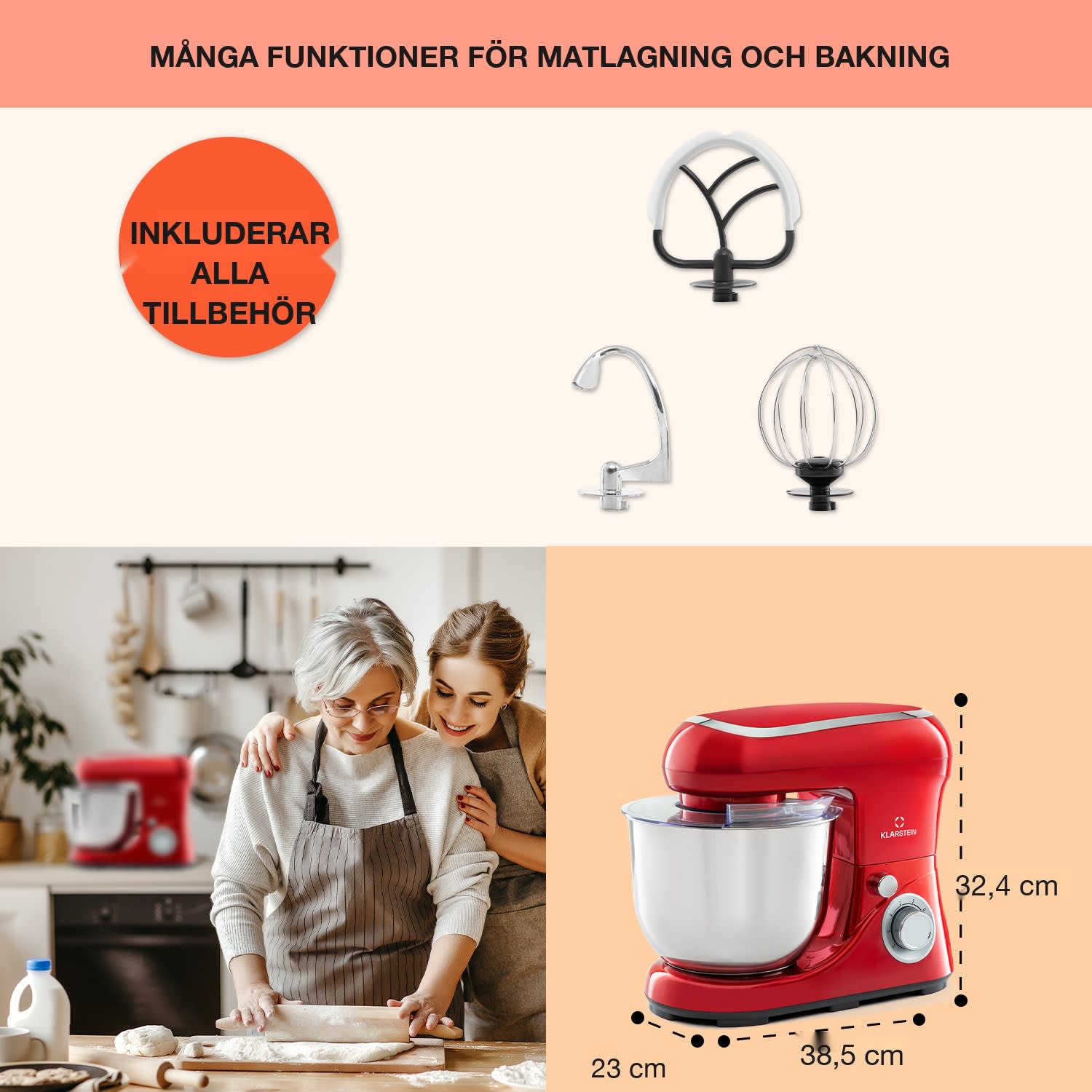 Bella Pico 2G Kökmaskin 1300W 1,7hk 6 nivåer 5 liter 
