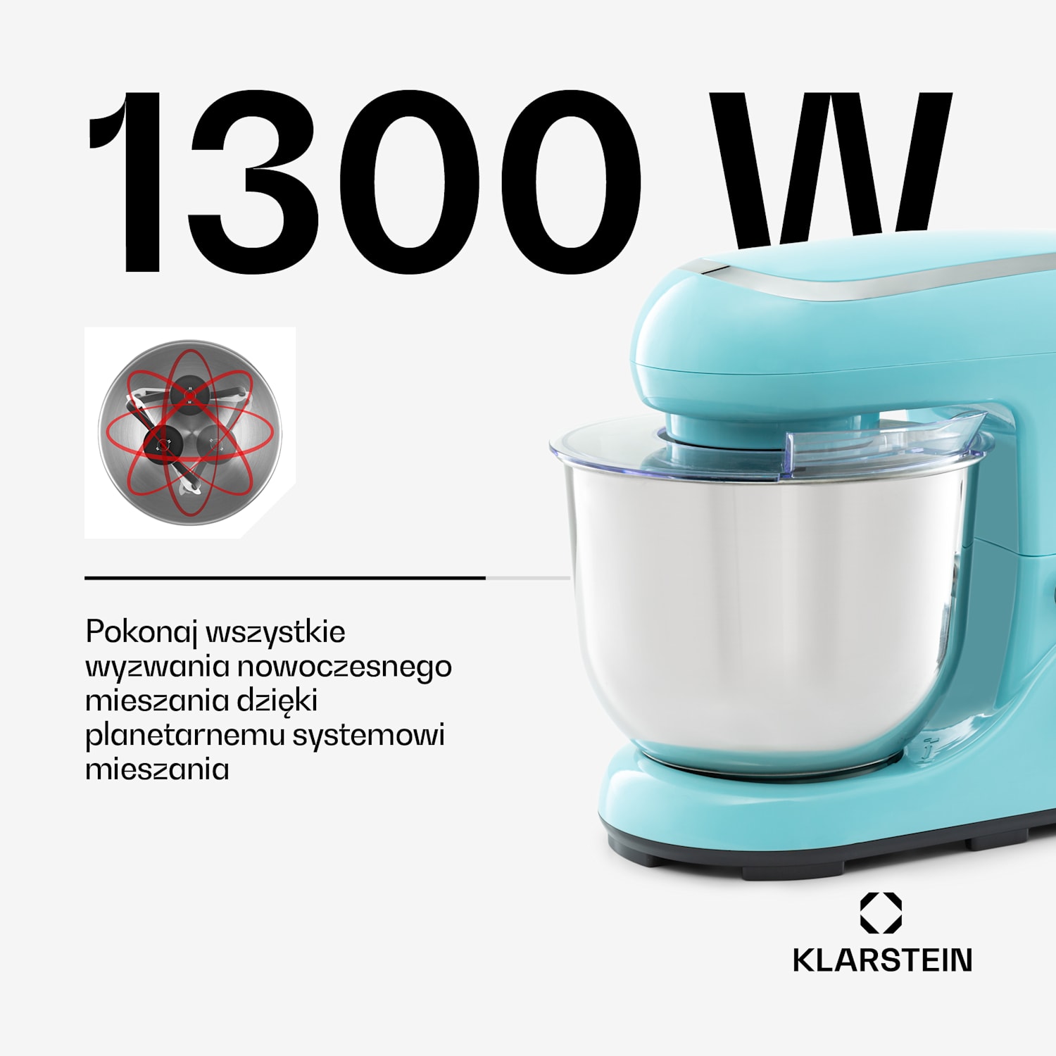 Bella Pico 2G, robot kuchenny, 1300 W, 1,6 HP, 6 stopni, 5 litrów, niebieski Aqua