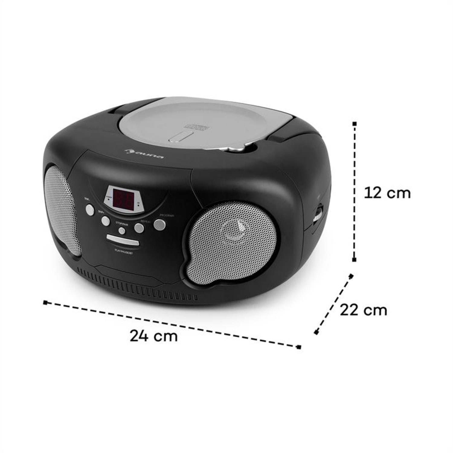 Black Bonbon Boombox CD lecteur CD Bluetooth FM AUX-IN écran LED noir 