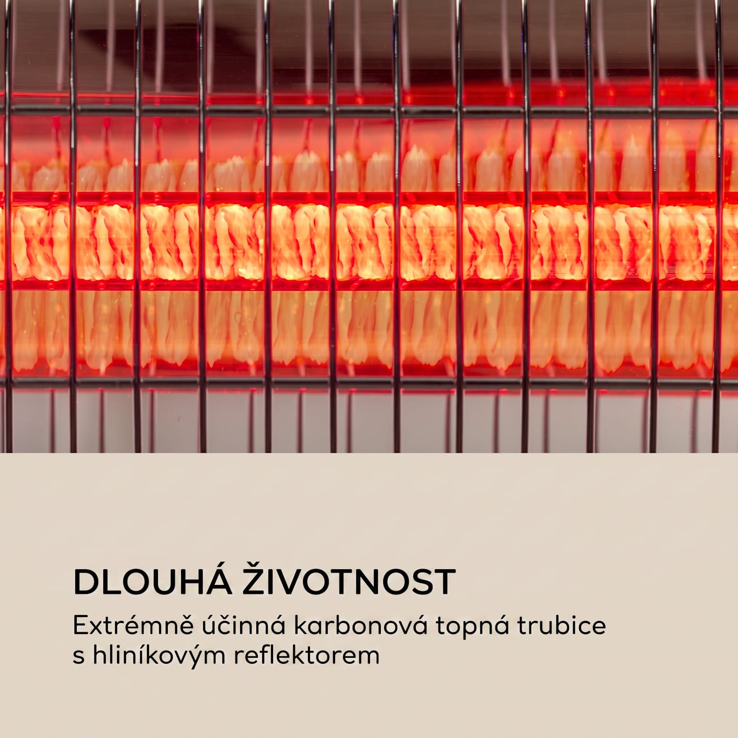 Dark Wave, infračervený ohřívač, 2000 W, pozlacená uhlíková trubice, IP65, hliník Nástěnný