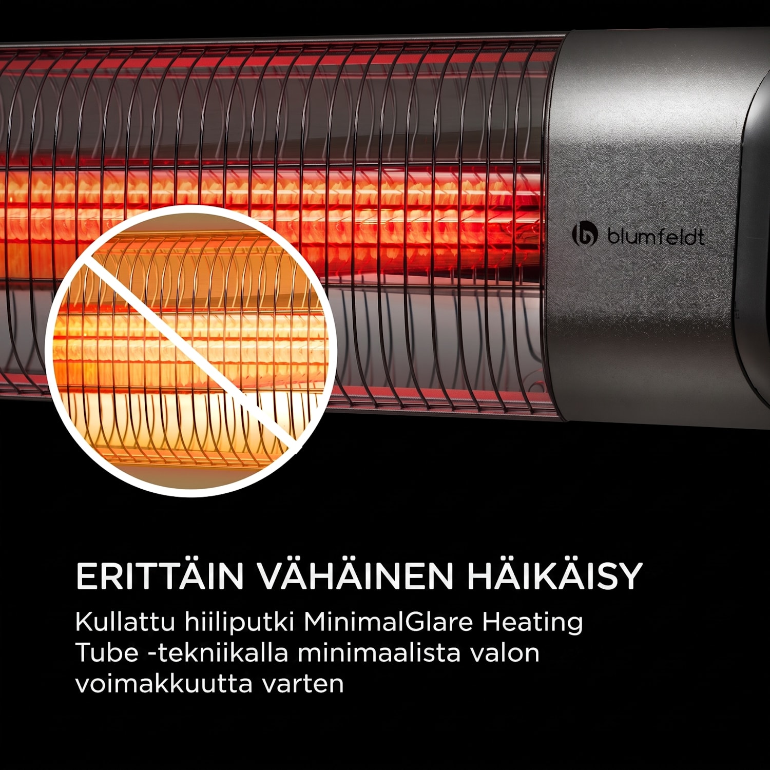 Dark Wave -infrapunasäteilylämmitin 2000W kultapinnoitettu hiiliputki IP65 jalusta Seinä